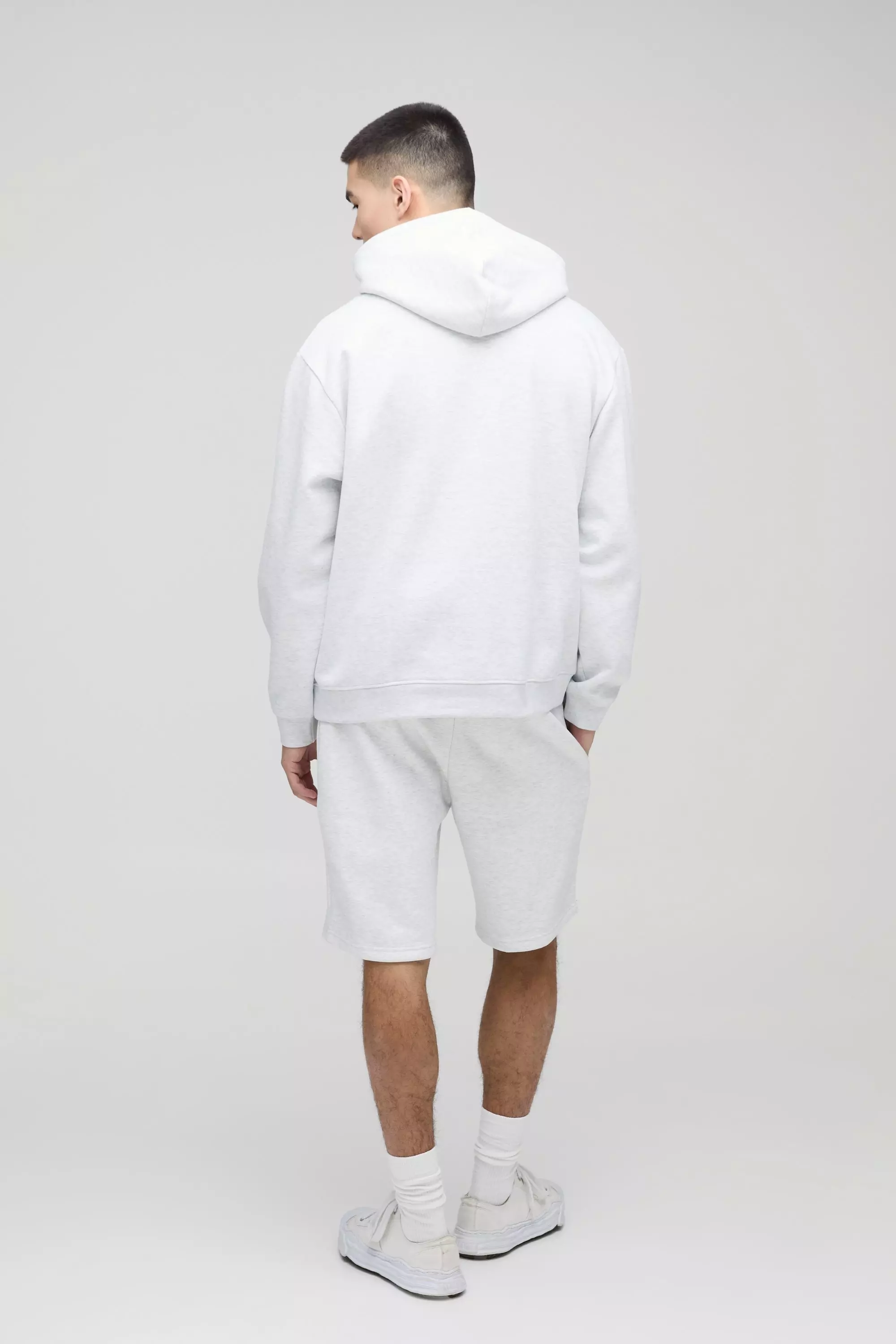 Grey marl Basic Baggy Middellange Shorts alternatieve afbeelding