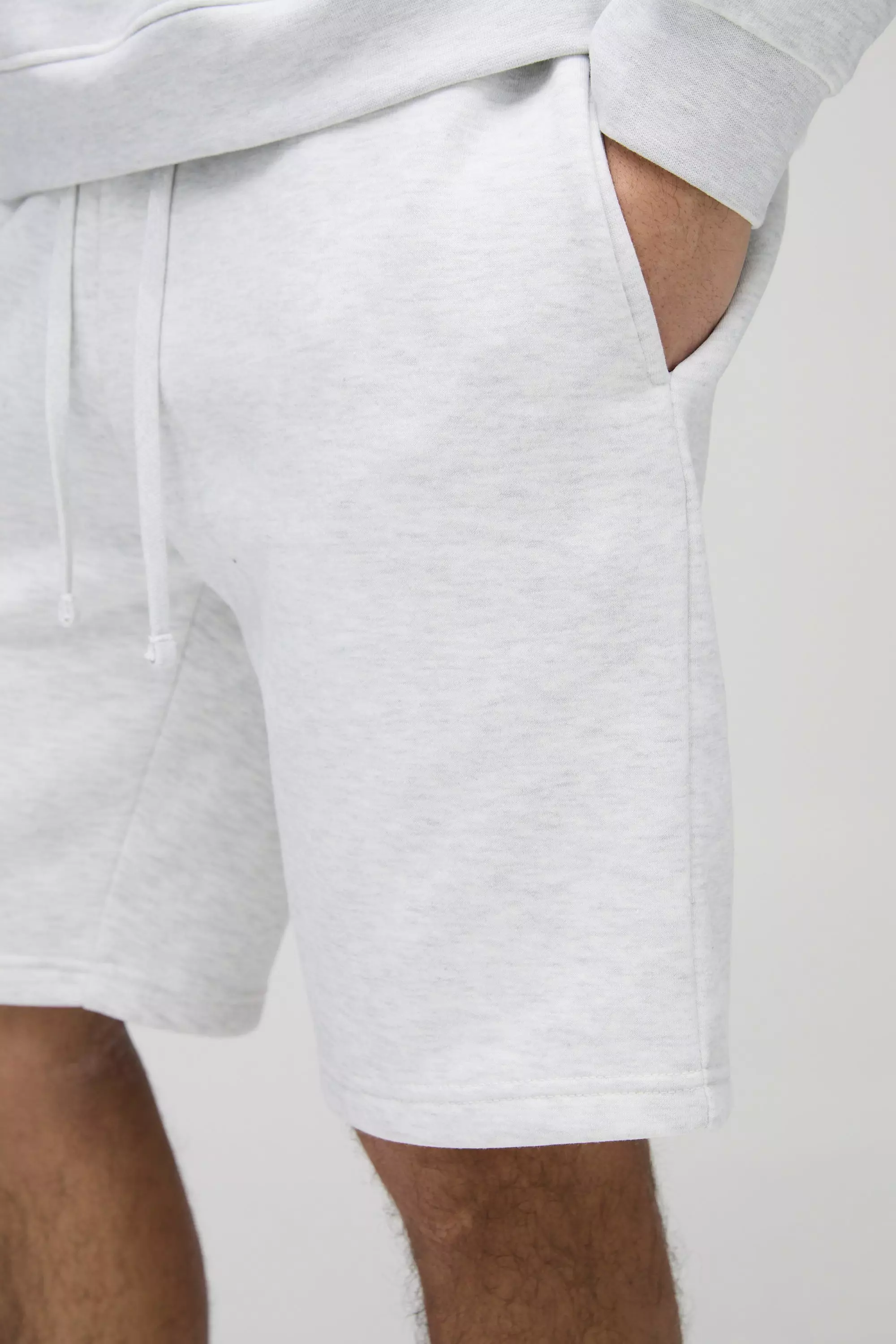 Grey marl Basic Baggy Middellange Shorts alternatieve afbeelding