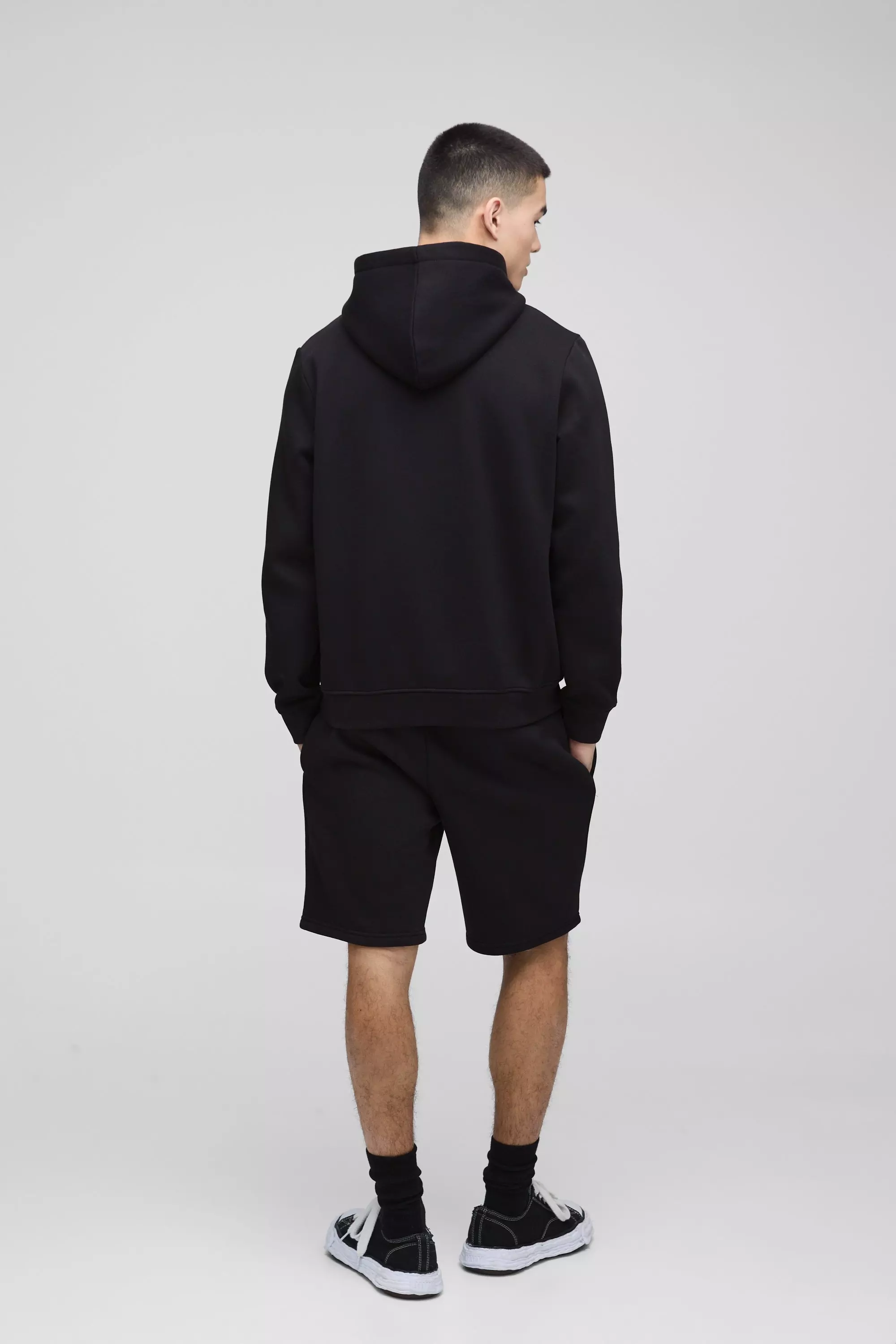 Black Loose Fit Mid Length BM Signature Shorts alternative image