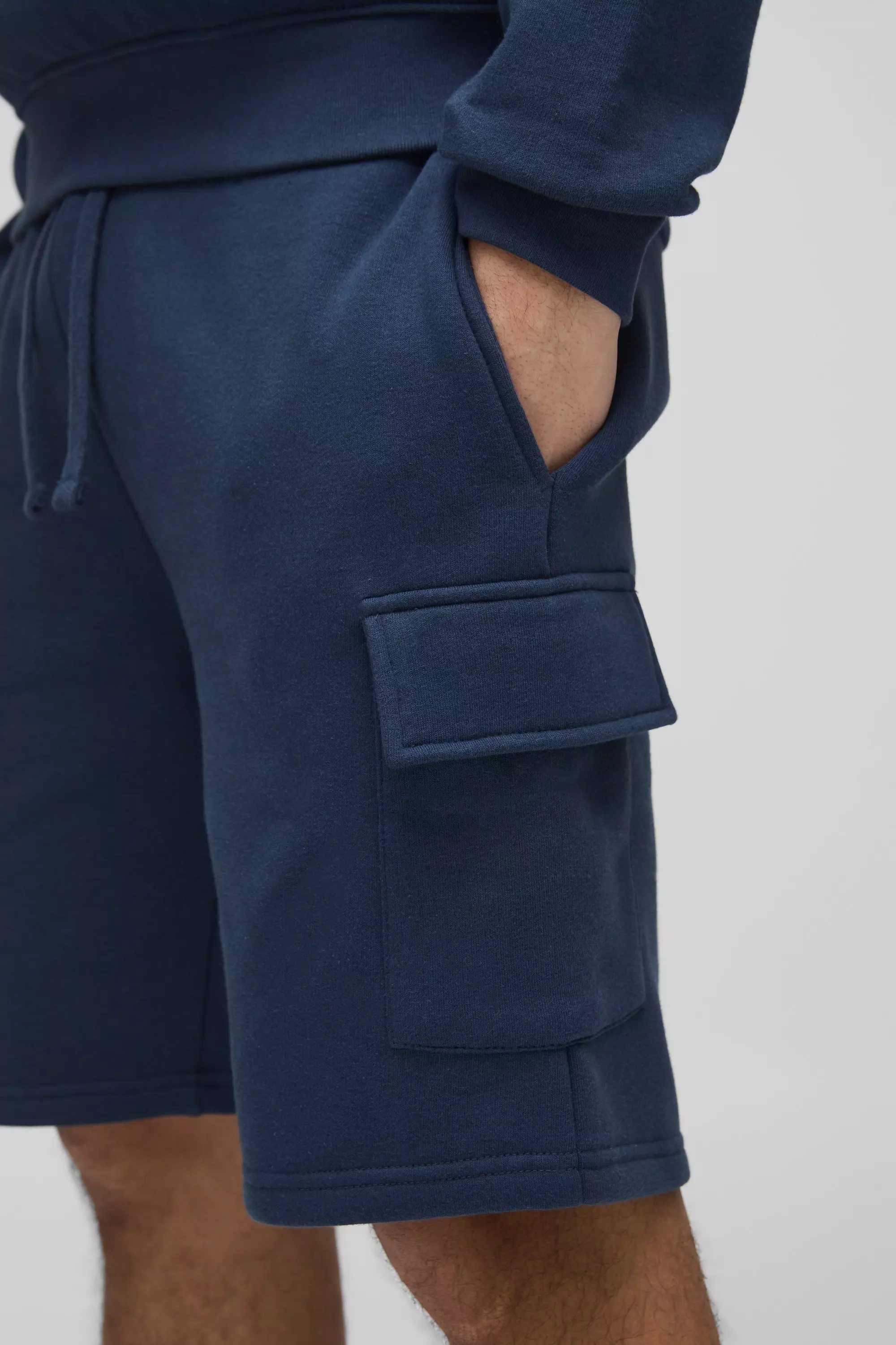 Pantaloncini Cargo Medi Slim Fit, Navy immagine alternativa