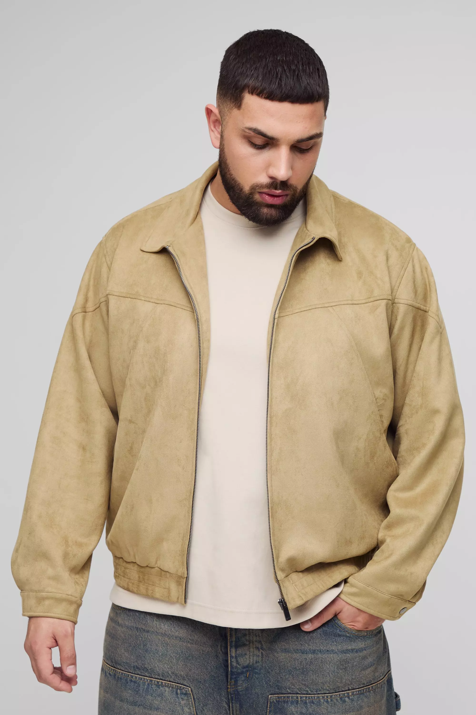 Grande taille - Veste zippée en synthétique, Stone autre image