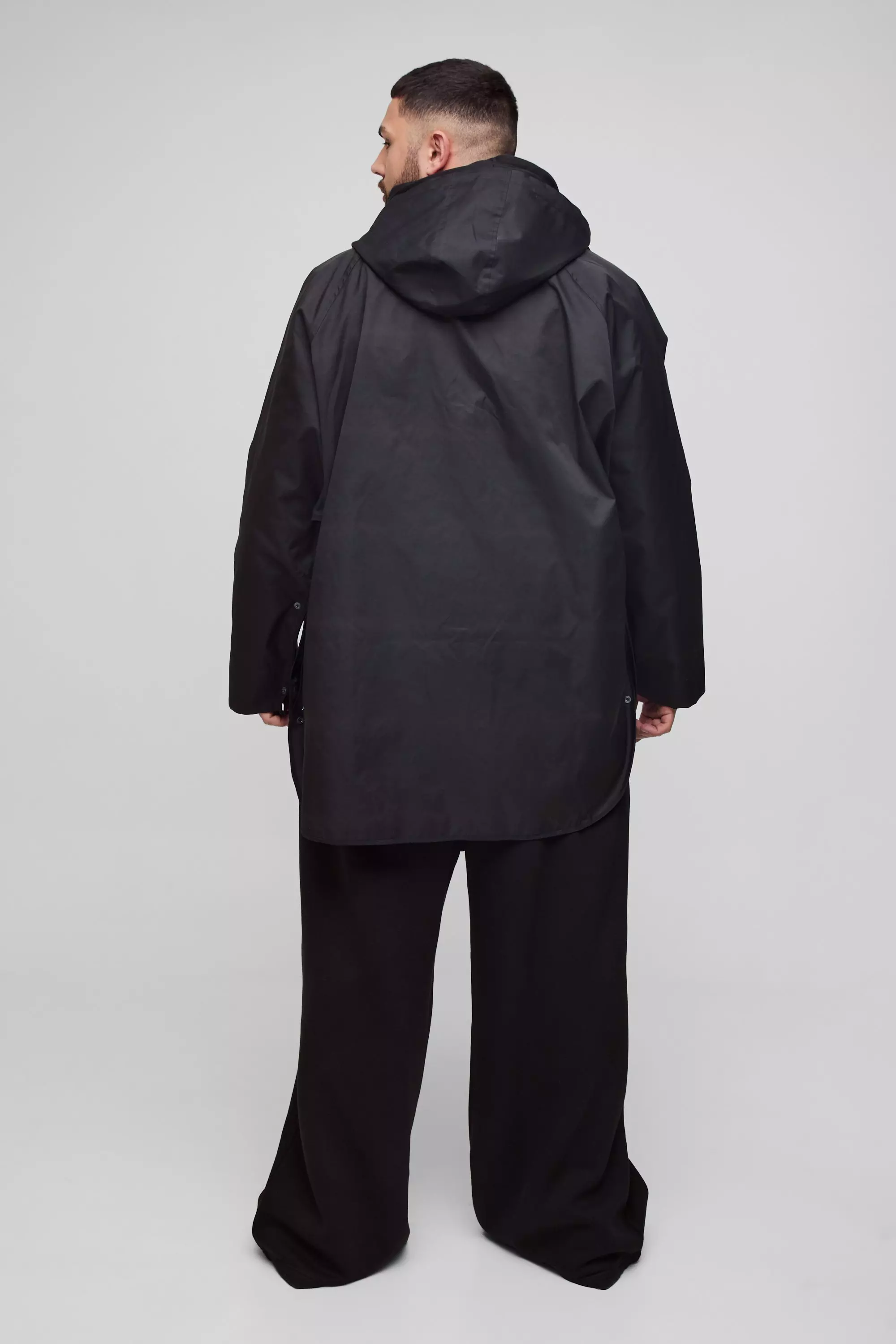 Grande taille - Parka à capuche en velours côtelé, Black autre image