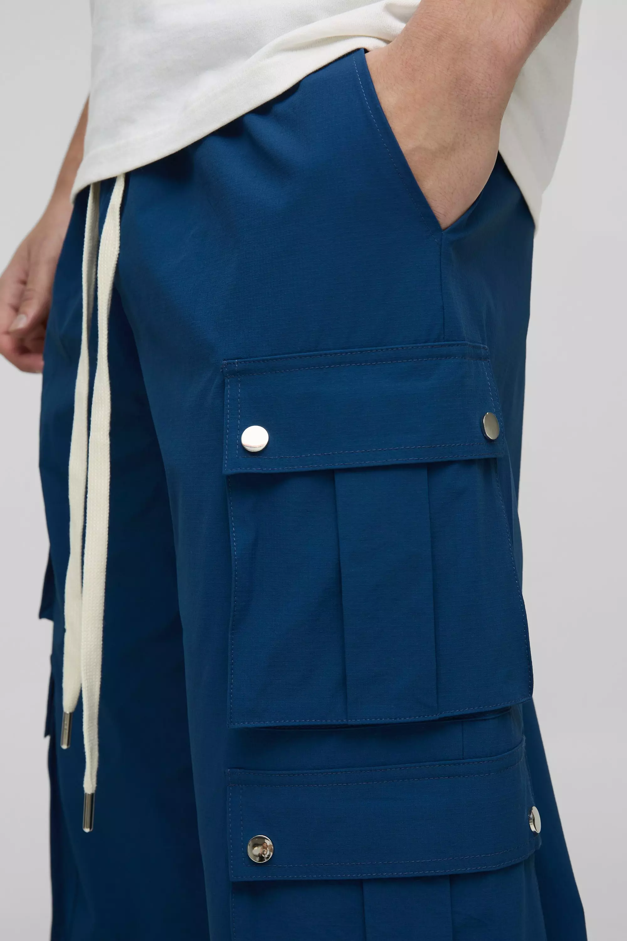 Ripstop Cargo-Hose mit weitem Bein und Taschen, Navy alternatives Bild