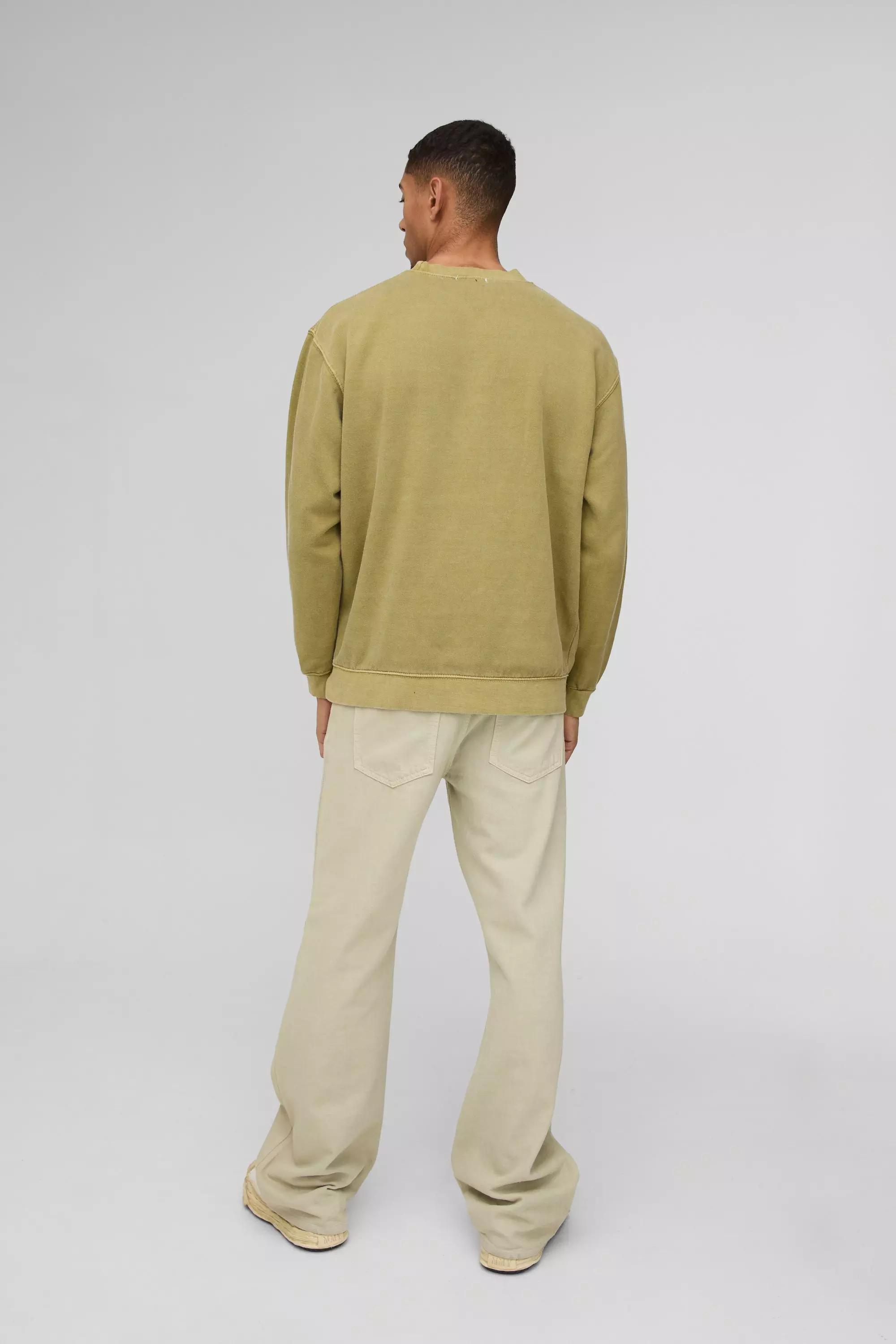 Sweat oversize délavé à imprimé dragon, Khaki autre image