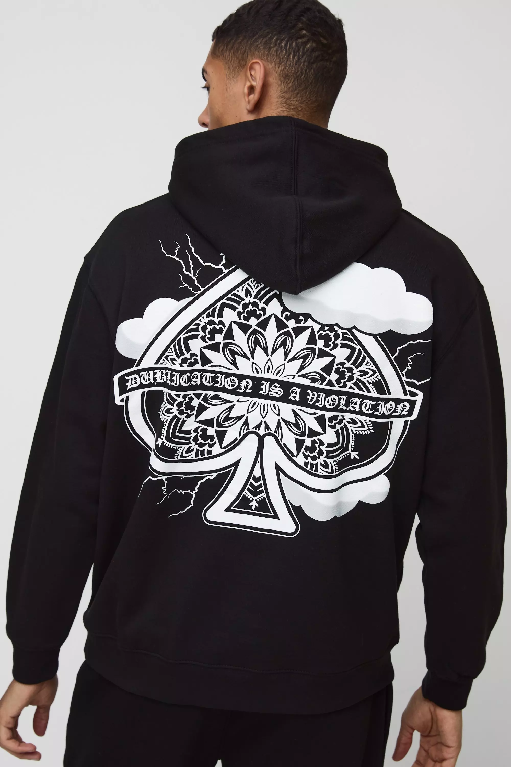 Oversize Hoodie mit Azteken-Print, Black alternatives Bild
