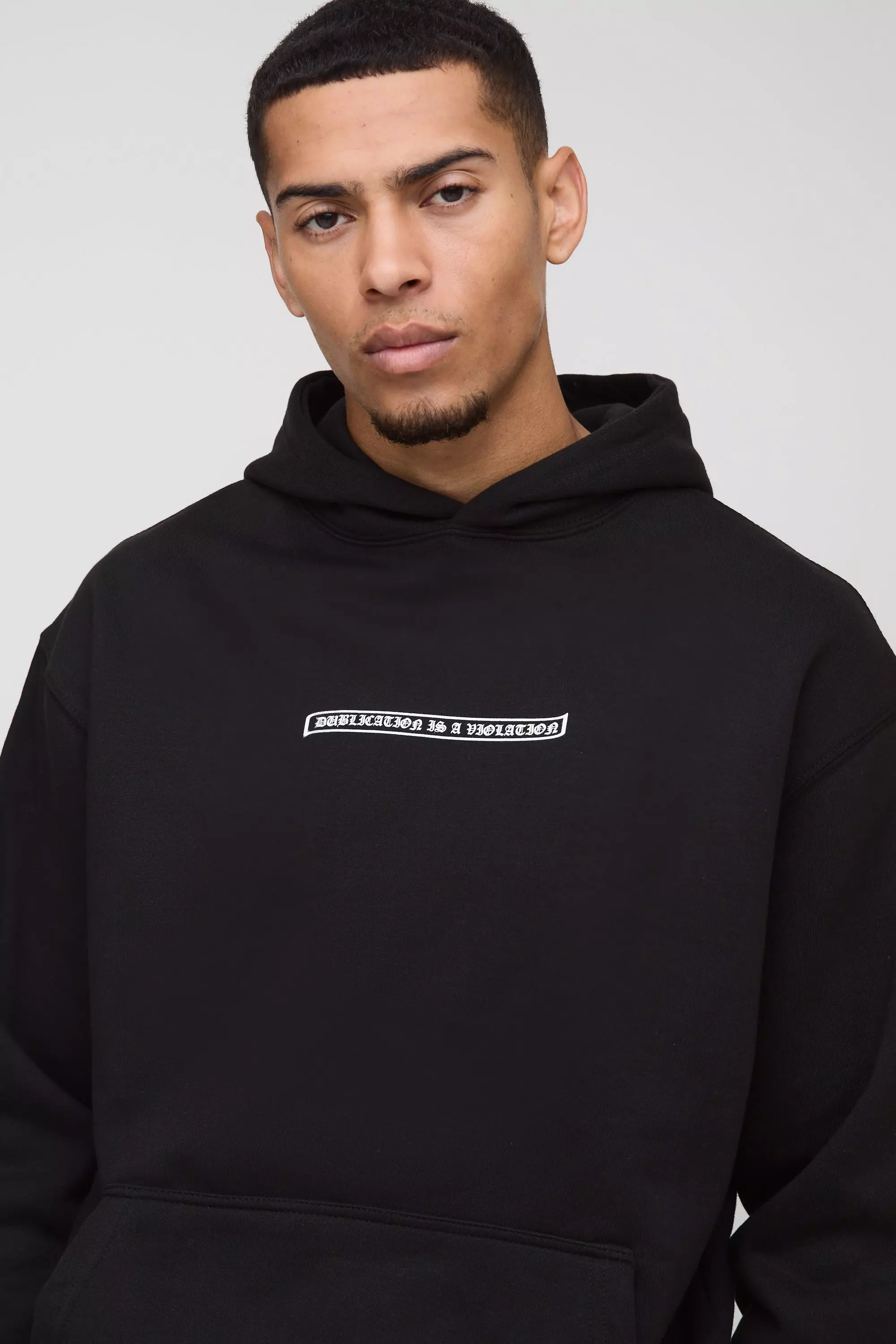 Oversize Hoodie mit Azteken-Print, Black alternatives Bild