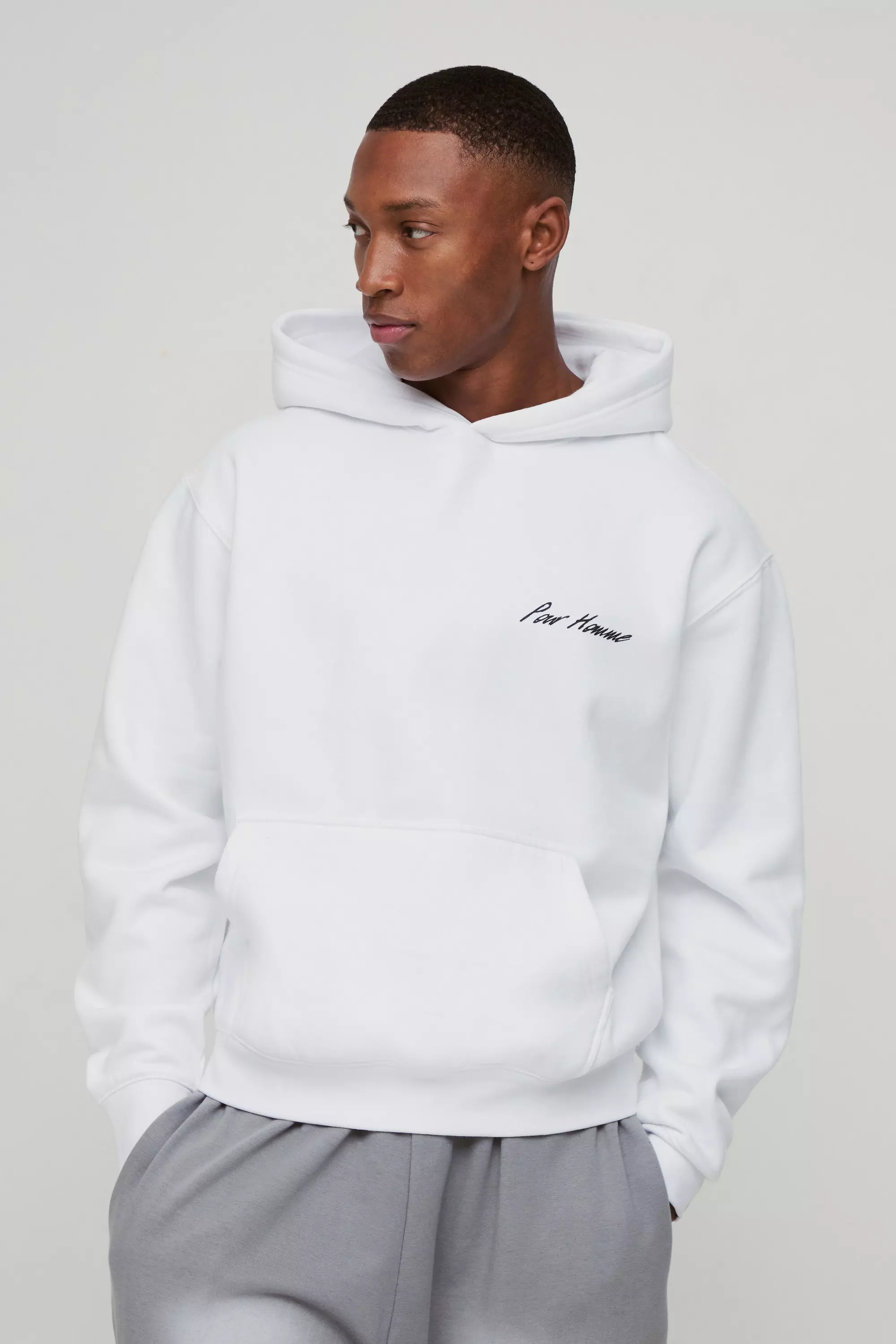 【boohoo】Abstract Box オーバーサイズ パーカー Oversized Boxy Abstract Box Graphic Hoodie | boohooMAN USA