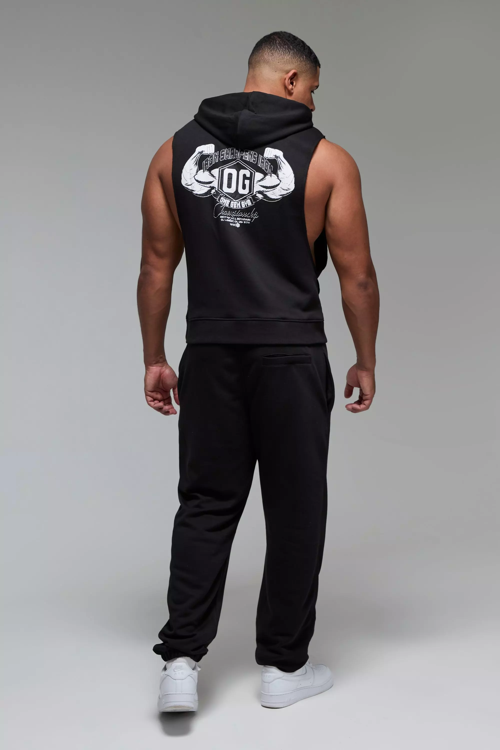 Man Active X OG Gym ärmelloser Oversize Hoodie, Black alternatives Bild