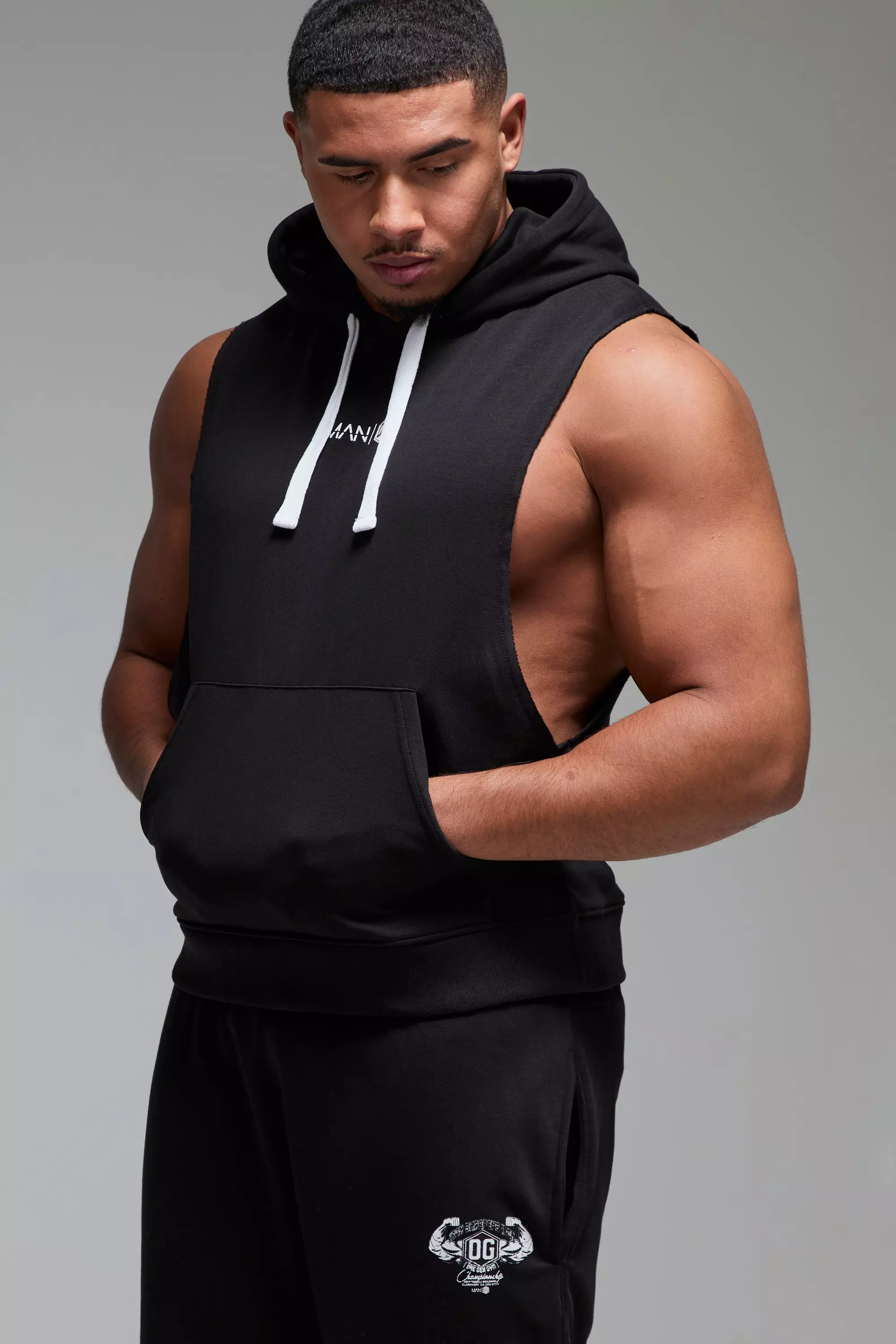 Man Active X OG Gym ärmelloser Oversize Hoodie, Black alternatives Bild