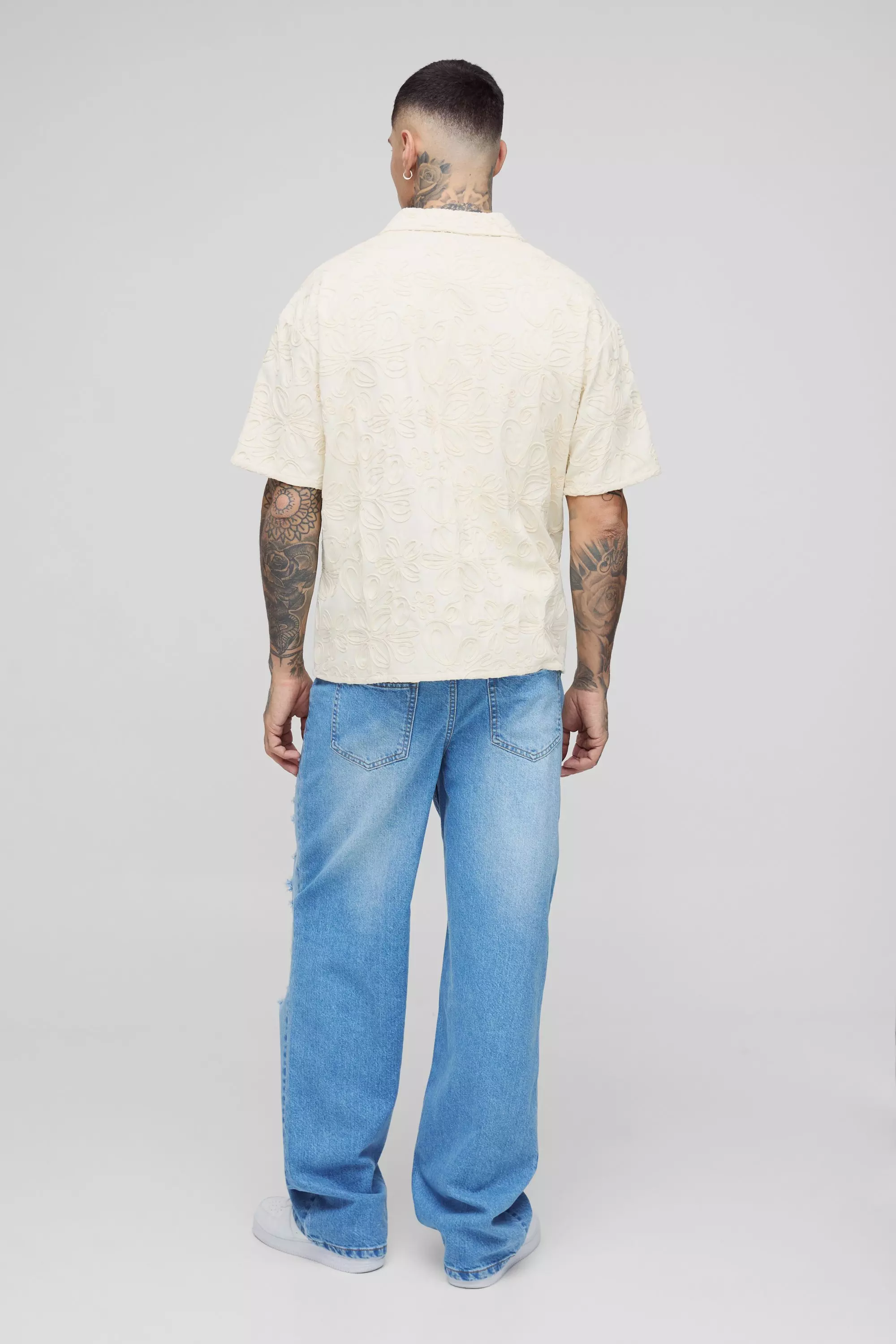 Tall - Chemise oversize à écussons, Stone autre image