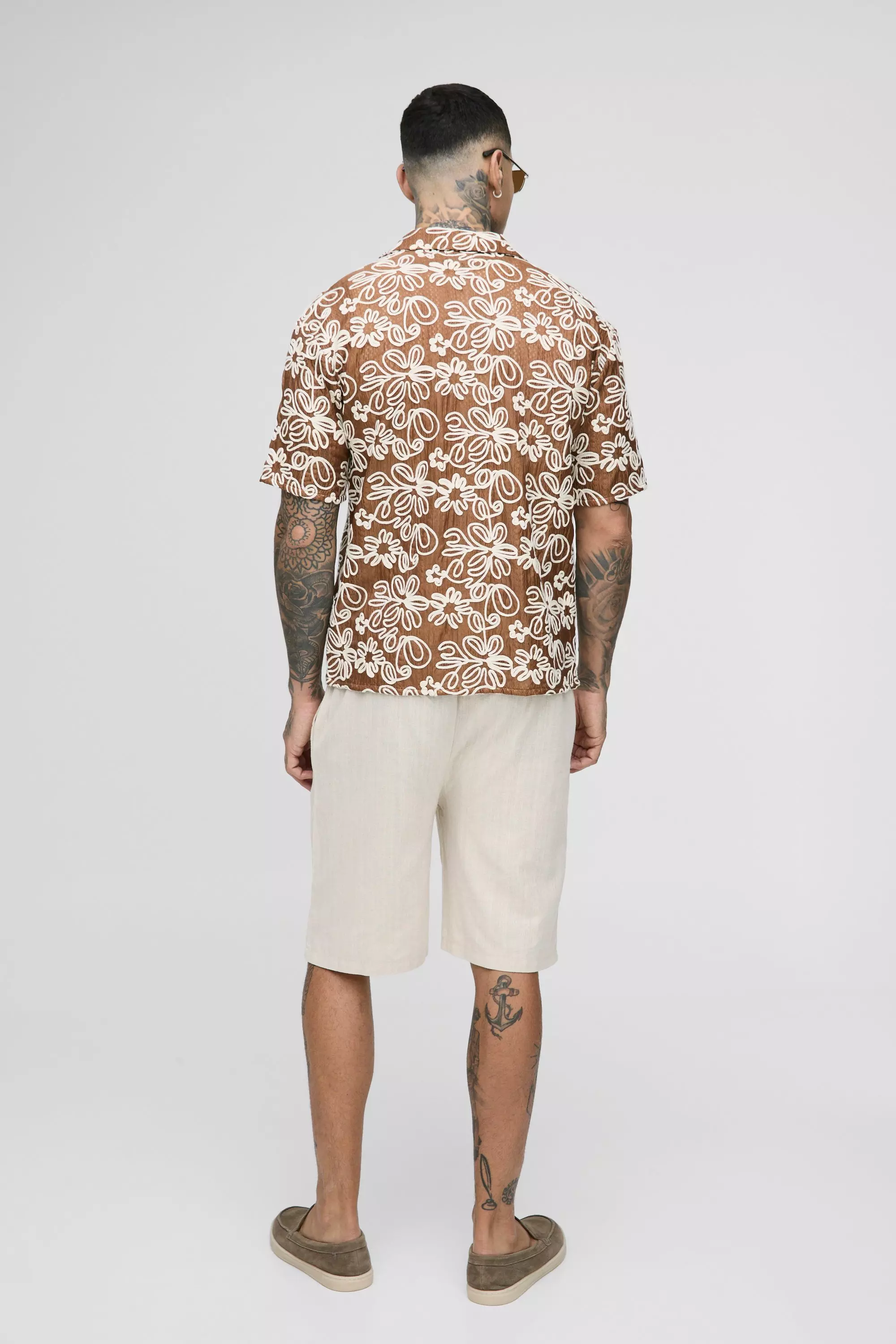 Camicia Tall In Organza Con Applique, Chocolate immagine alternativa