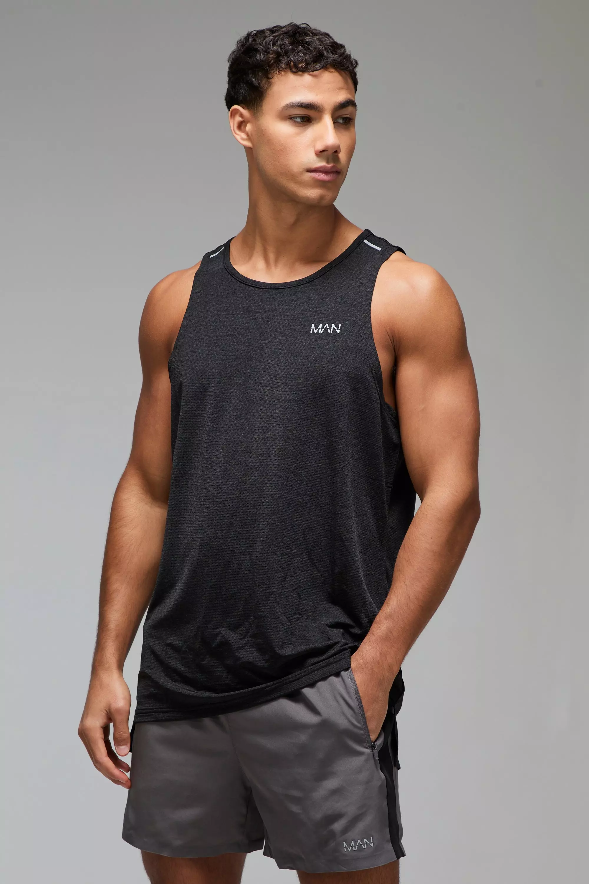 Black Man Active Ademend Mergel Hemd alternatieve afbeelding