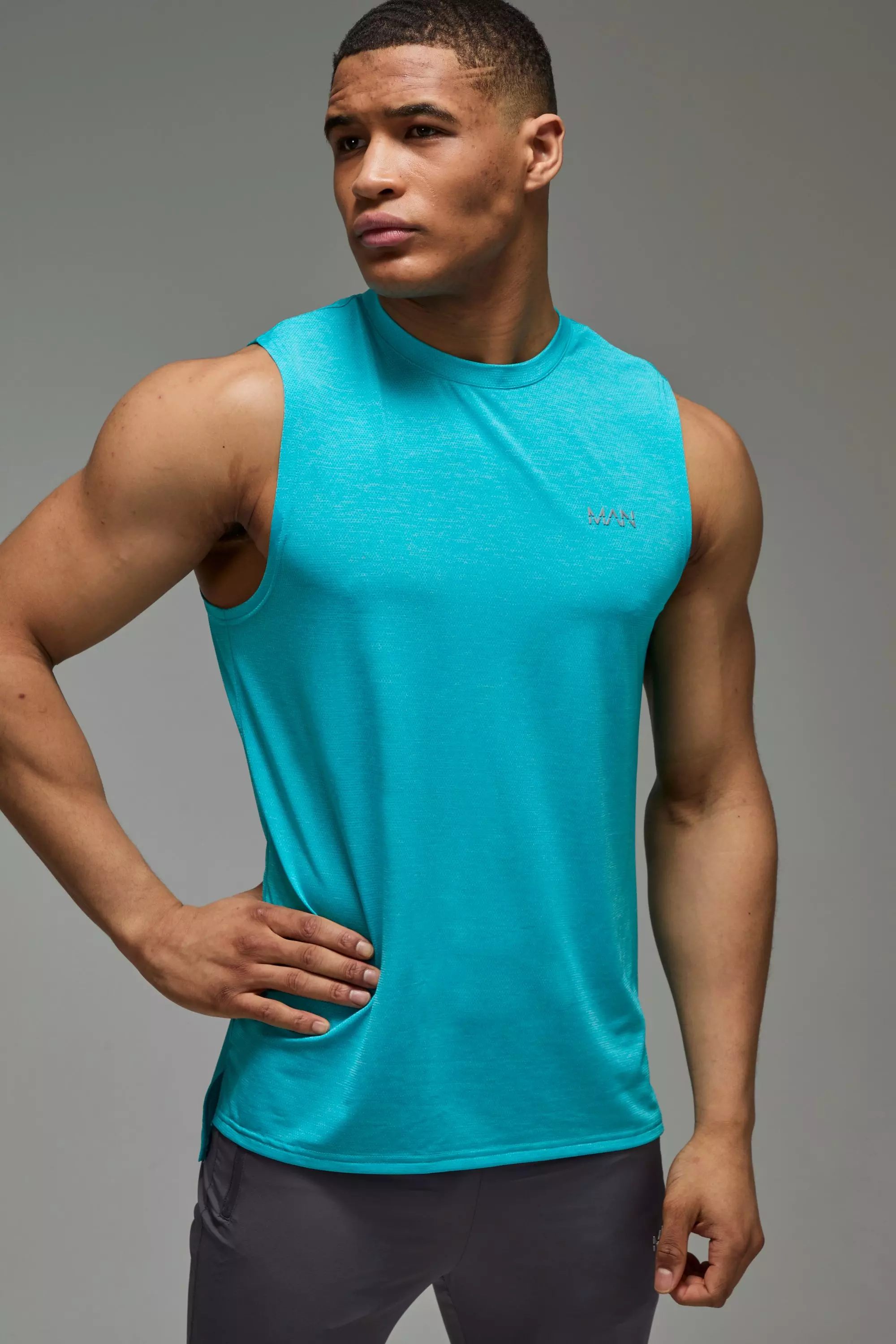 Aqua Man Active Breathable Mergel Tank Top alternatieve afbeelding
