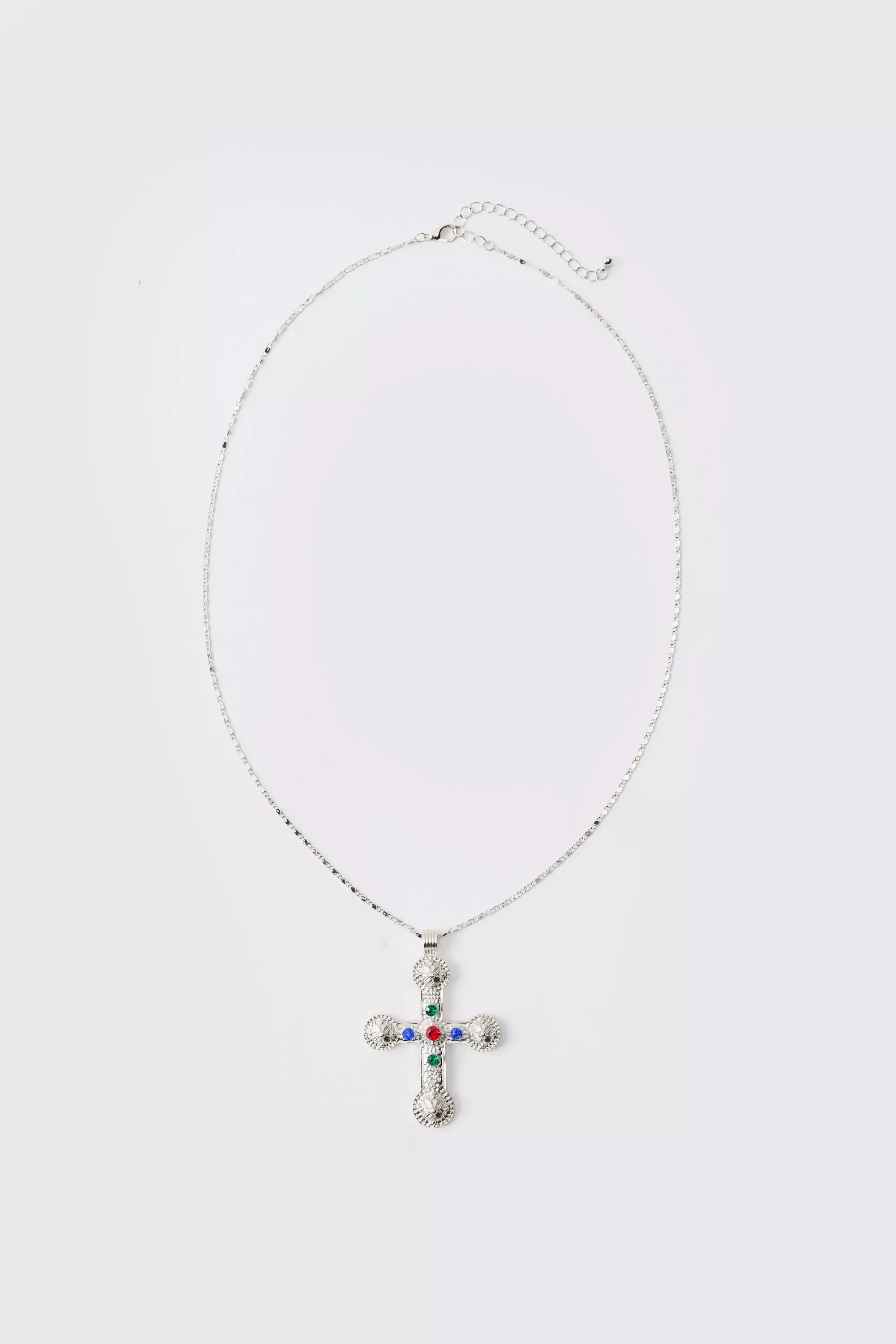 Silberne Kette mit Kreuz-Anhänger, Silver alternatives Bild
