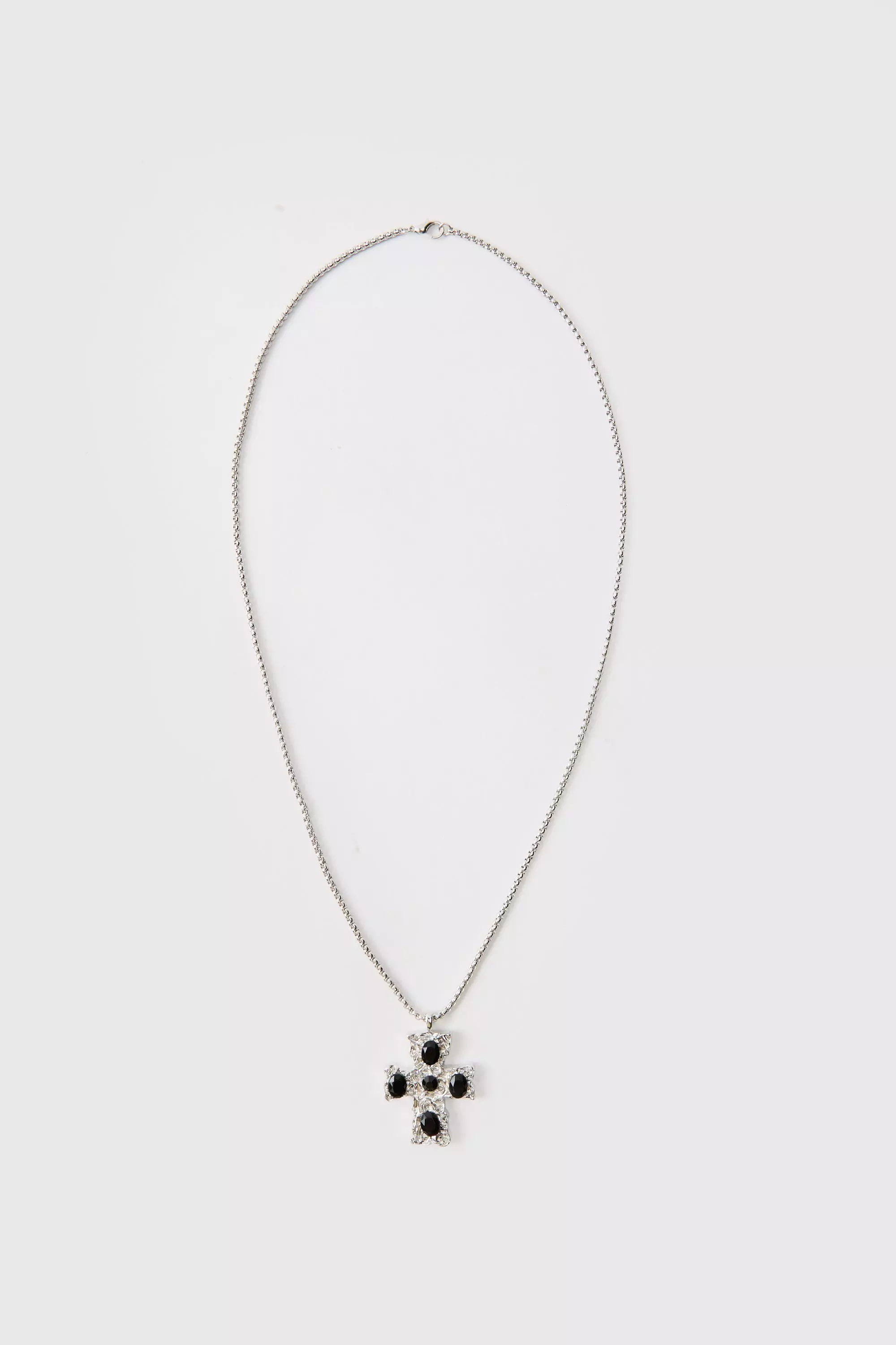 Cross Pendant Necklace In Black alternative image