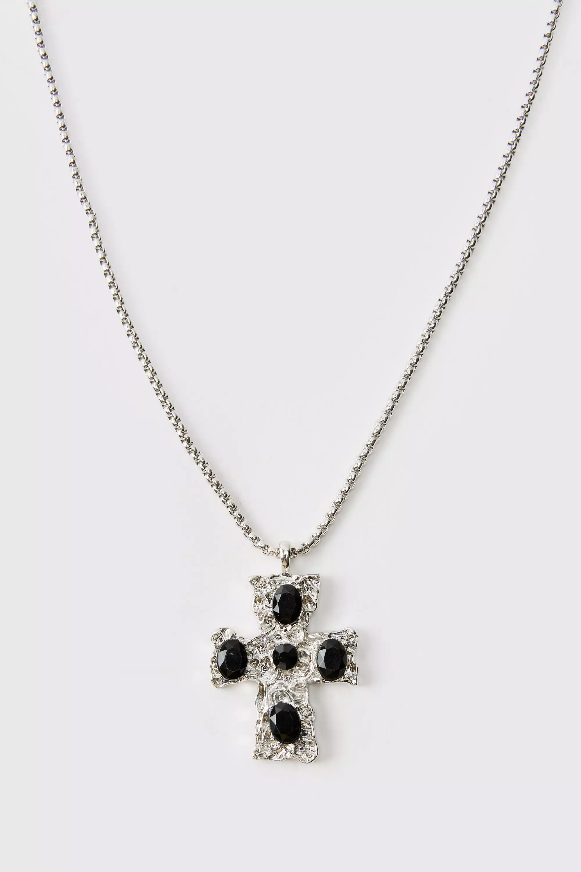 Cross Pendant Necklace In Black alternative image