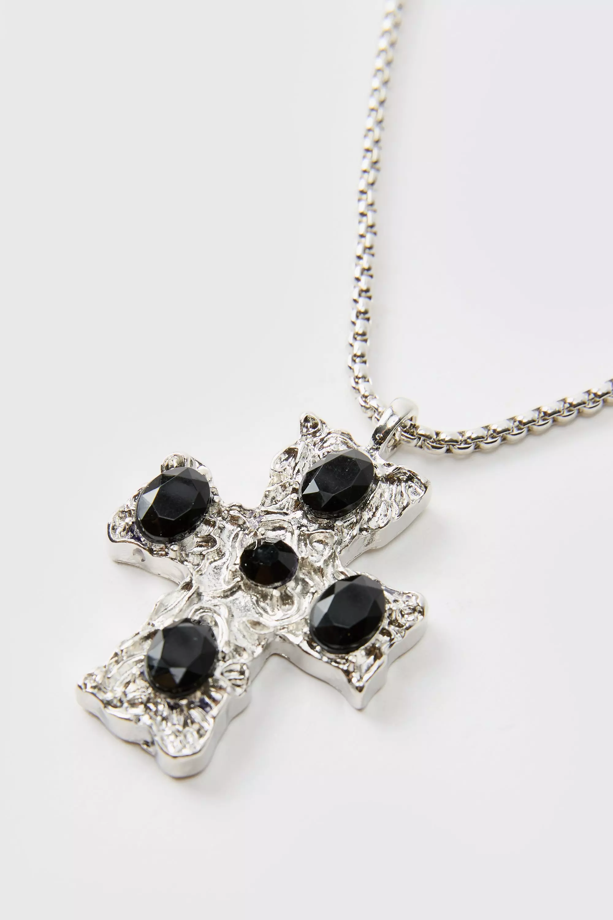 Cross Pendant Necklace In Black alternative image