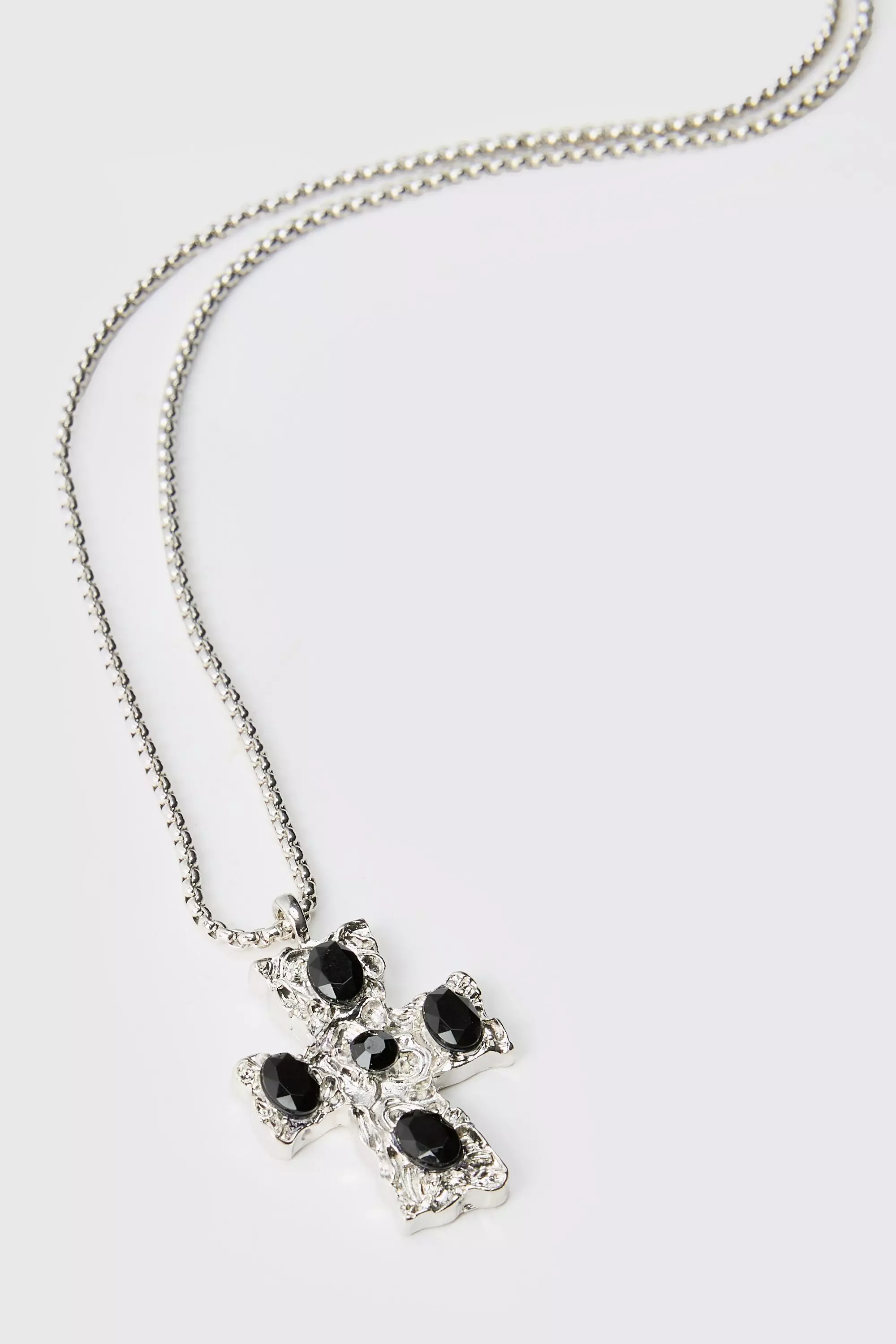 Cross Pendant Necklace In Black alternative image