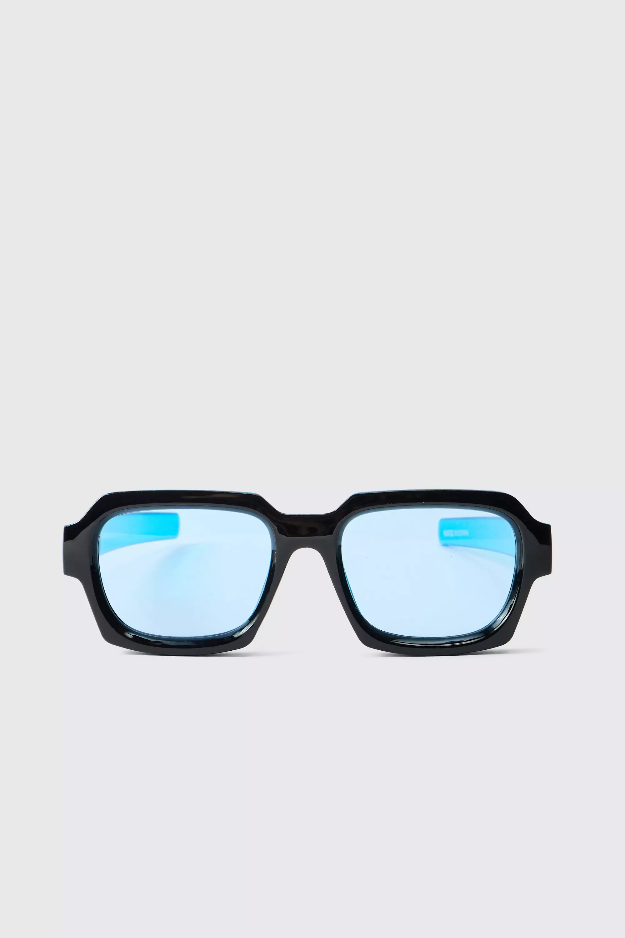 Occhiali Da Sole Squadrati In Colori A Contrasto, Blue immagine alternativa