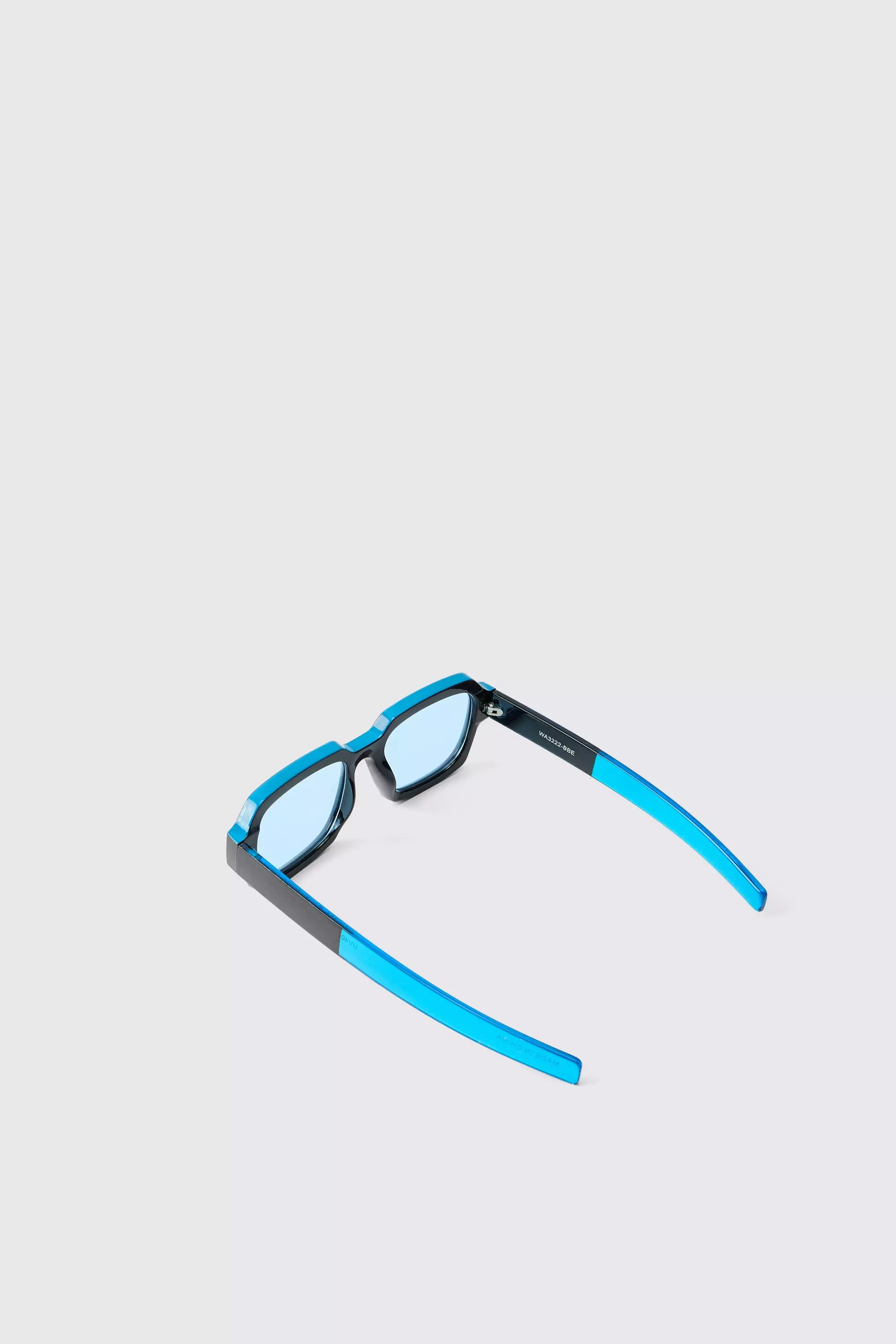 Occhiali Da Sole Squadrati In Colori A Contrasto, Blue immagine alternativa