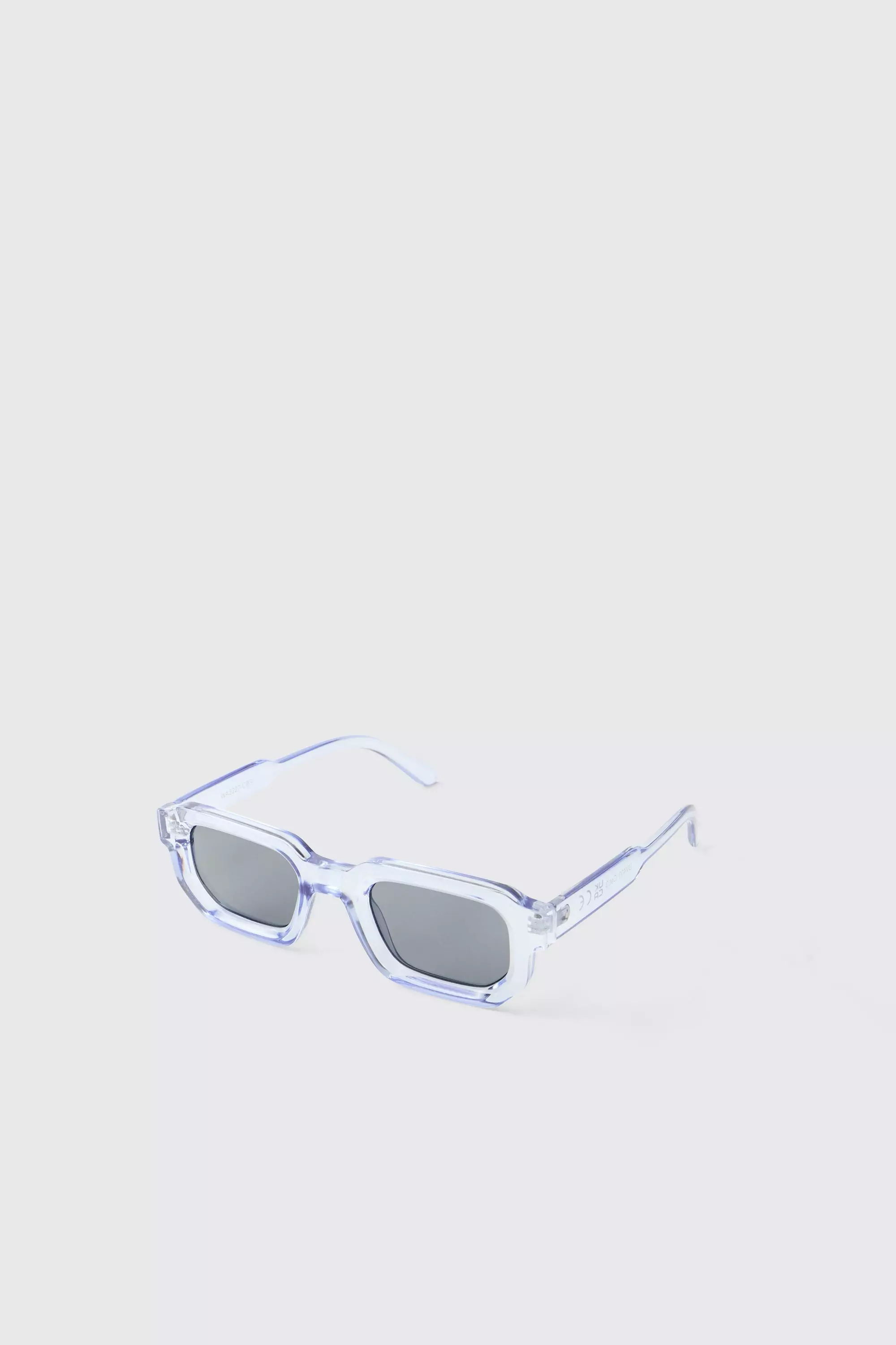 Pale Blue Plastic Rectangular Sunglasses alternative image