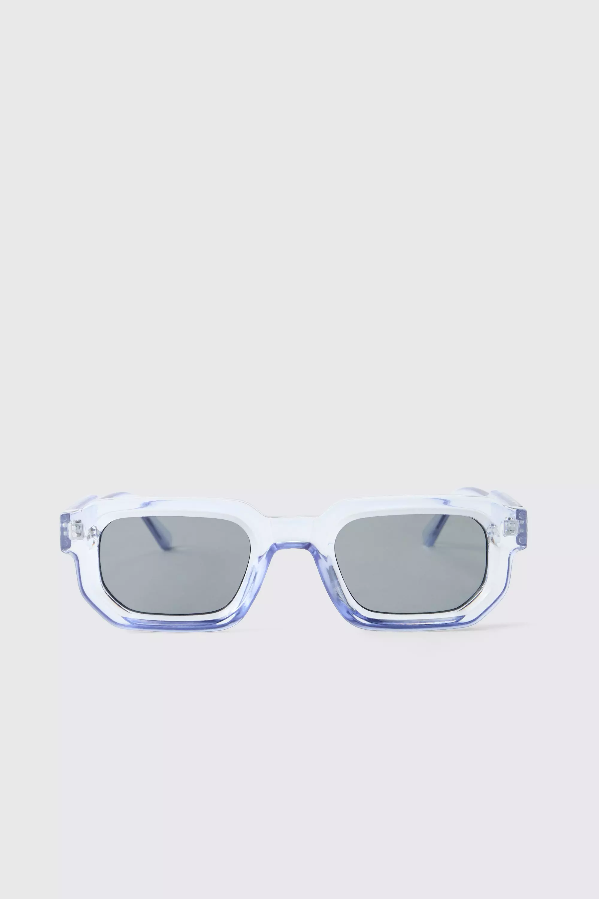 Pale Blue Plastic Rectangular Sunglasses alternative image