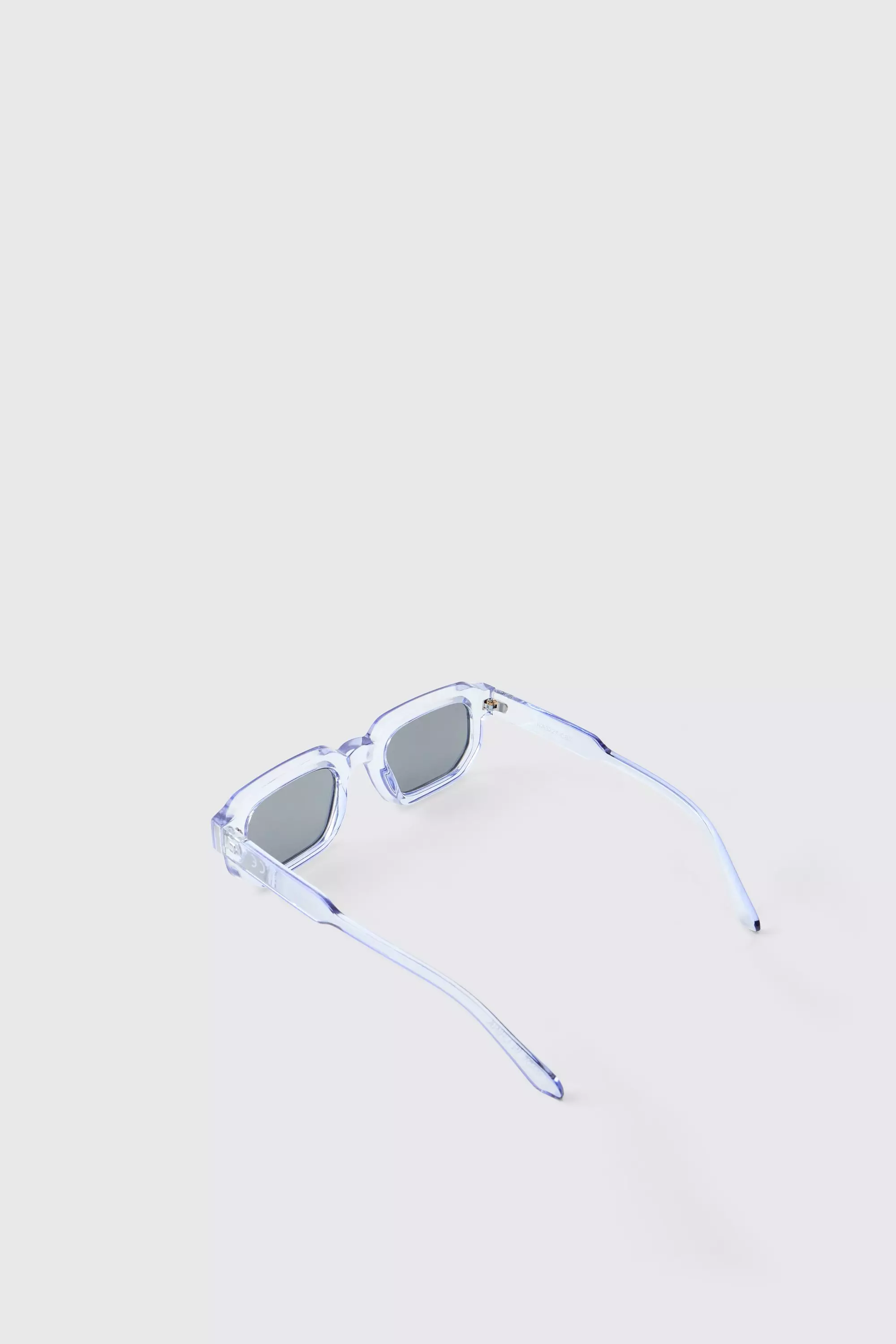 Pale Blue Plastic Rectangular Sunglasses alternative image