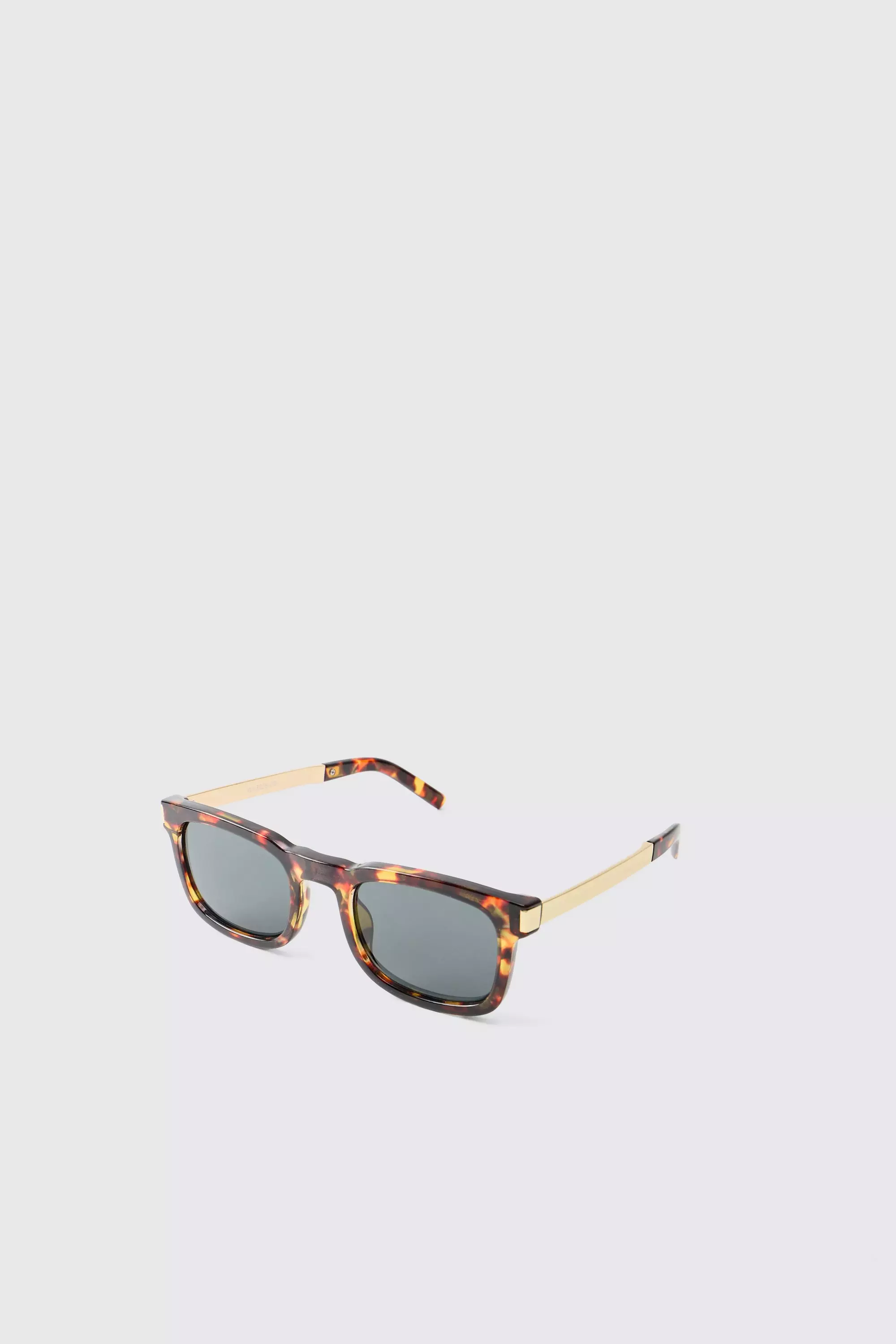 Tortoise And Gold Metal Sunglasses Brown