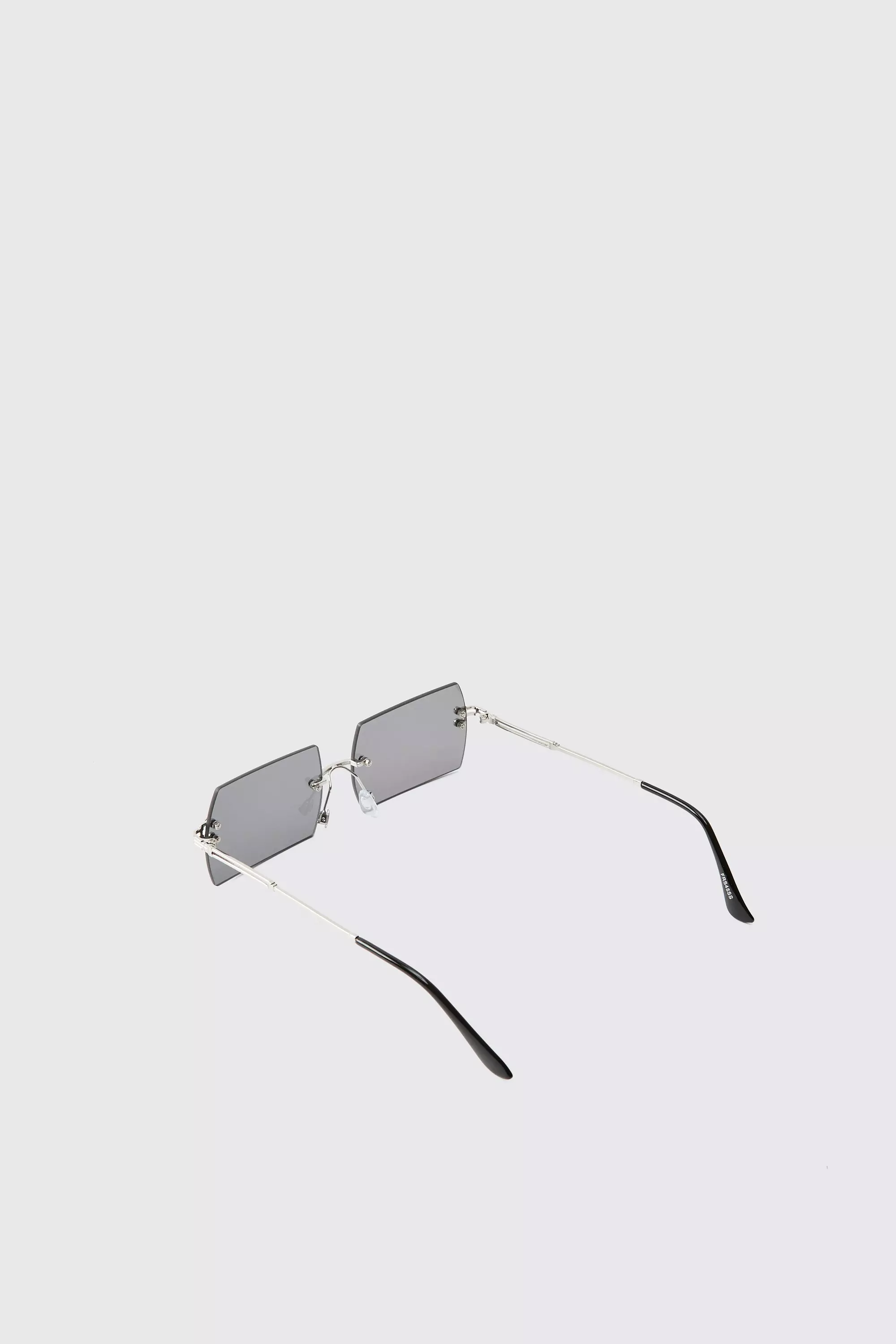 Rimless Silver Rectangular Sunglasses alternative image