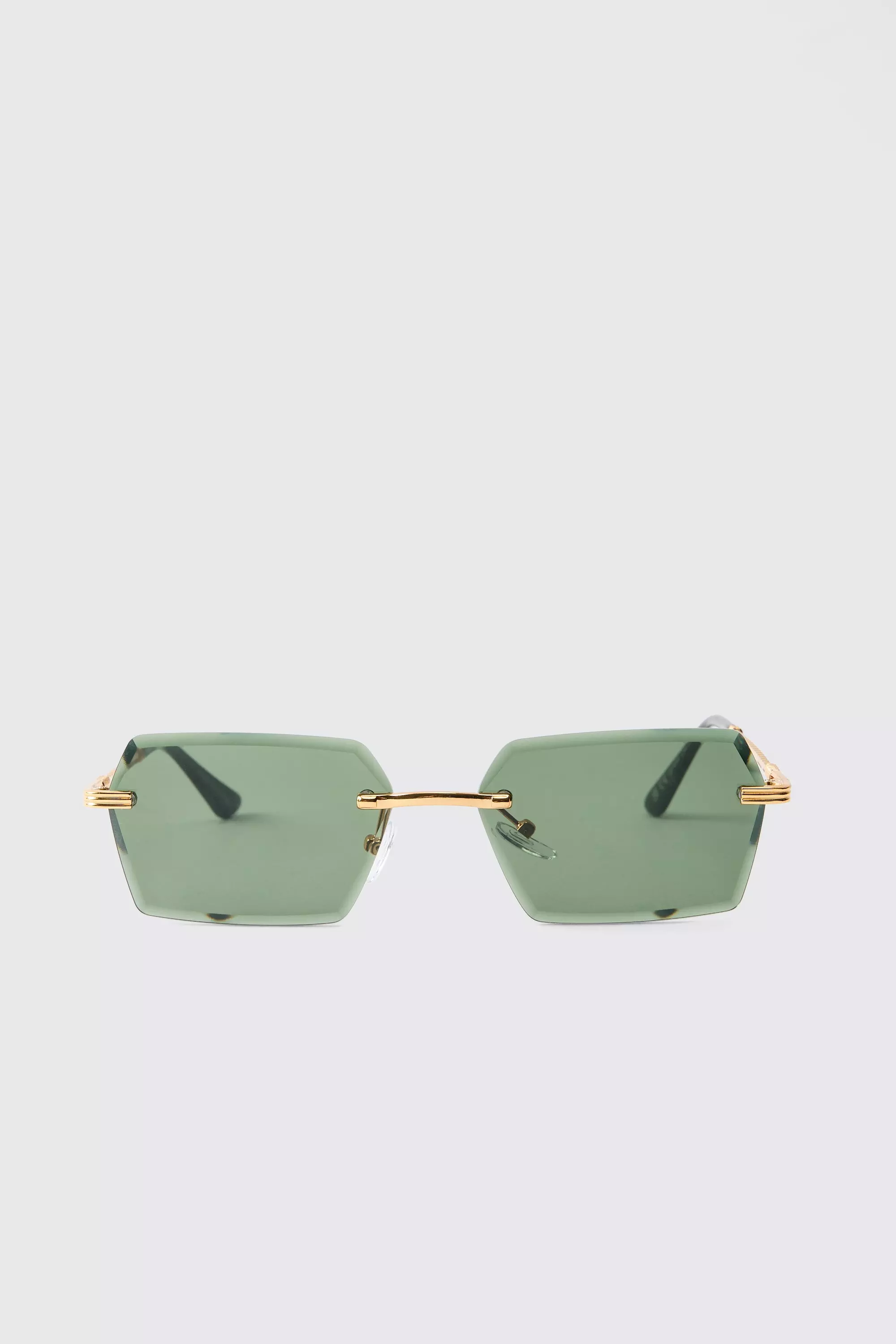 Goldene rahmenlose Sonnenbrille, Gold alternatives Bild