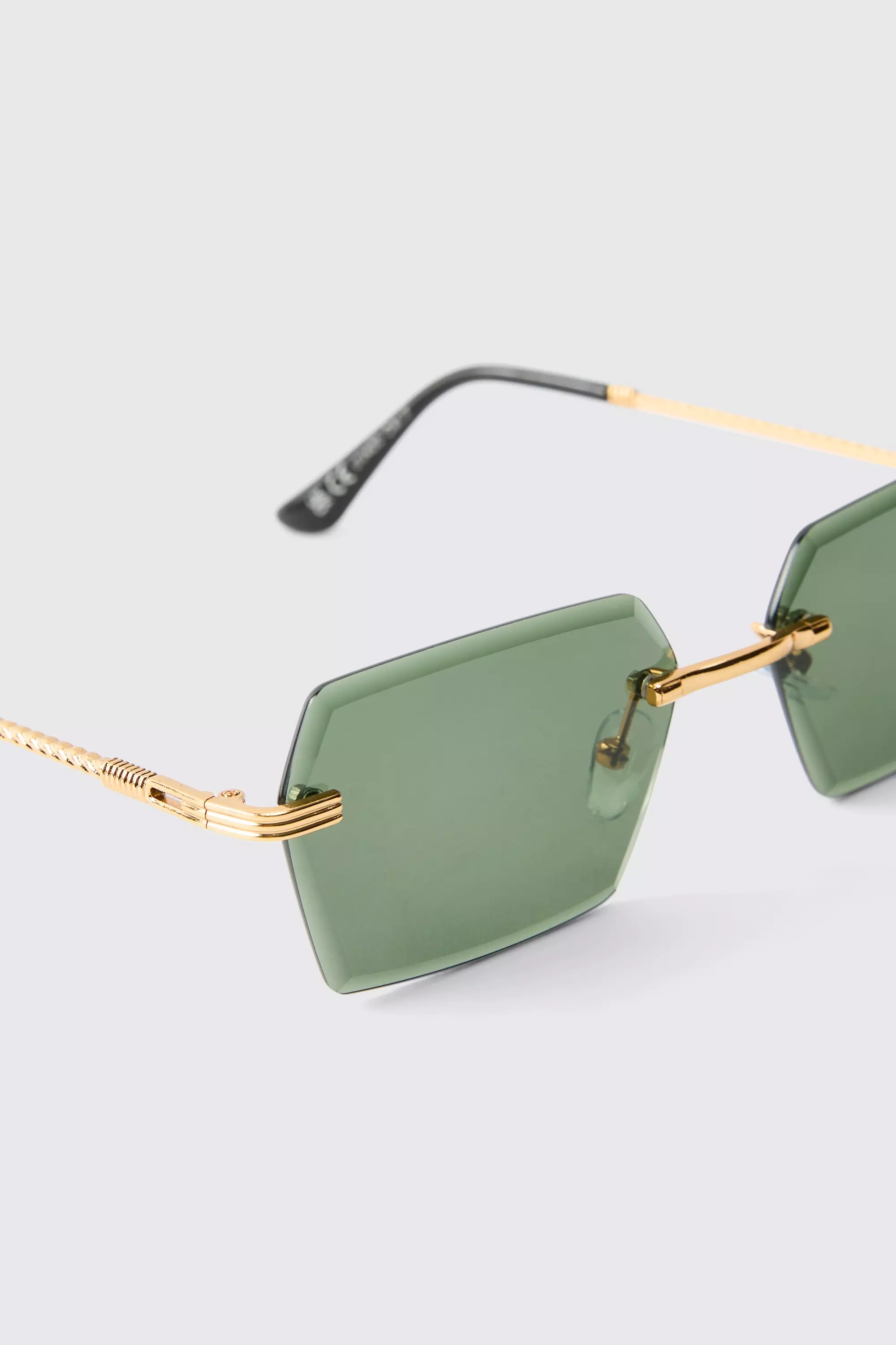 Goldene rahmenlose Sonnenbrille, Gold alternatives Bild