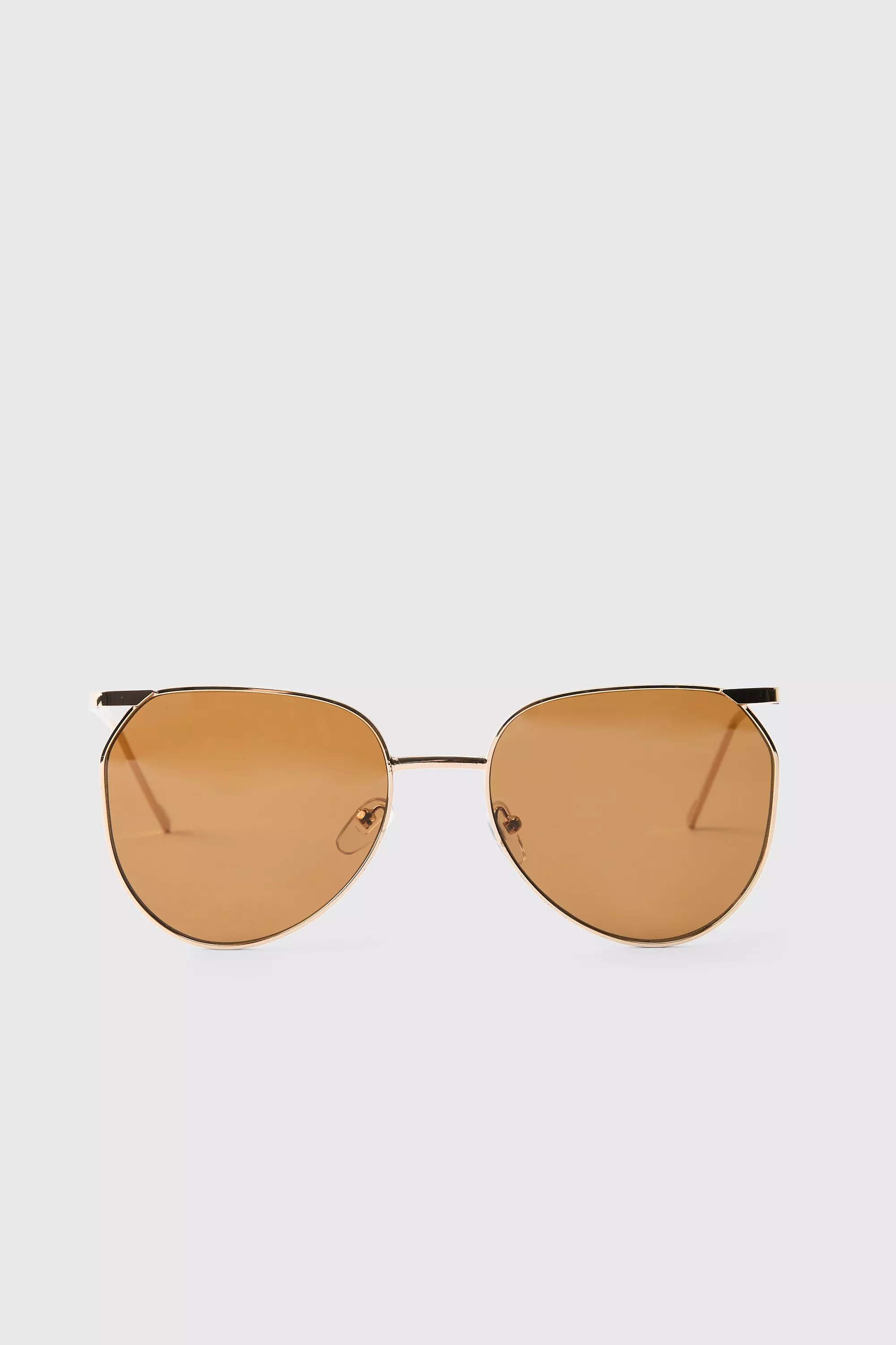 Goldene Metall-Sonnenbrille mit getönten Gläsern, Gold alternatives Bild