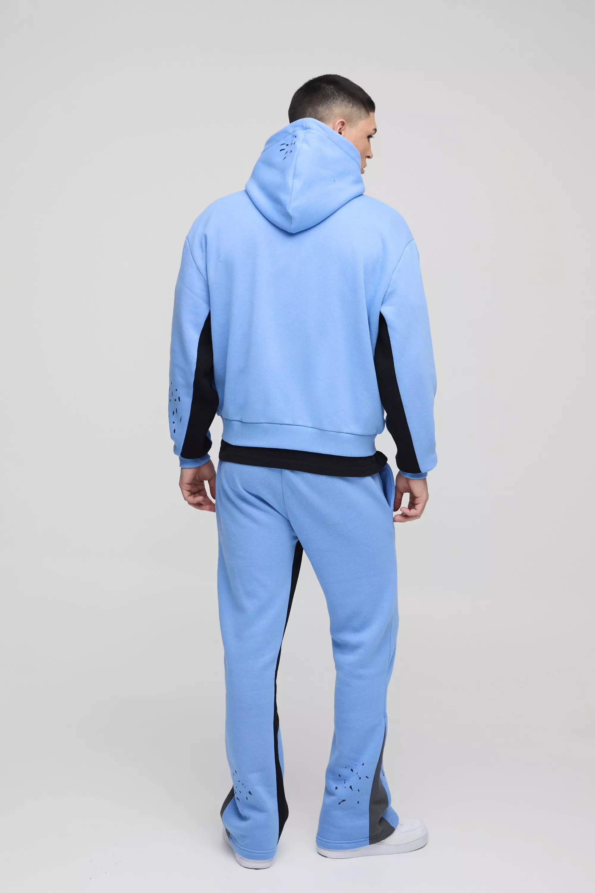 Sweat à capuche oversize zippé à imprimé D, Cobalt autre image