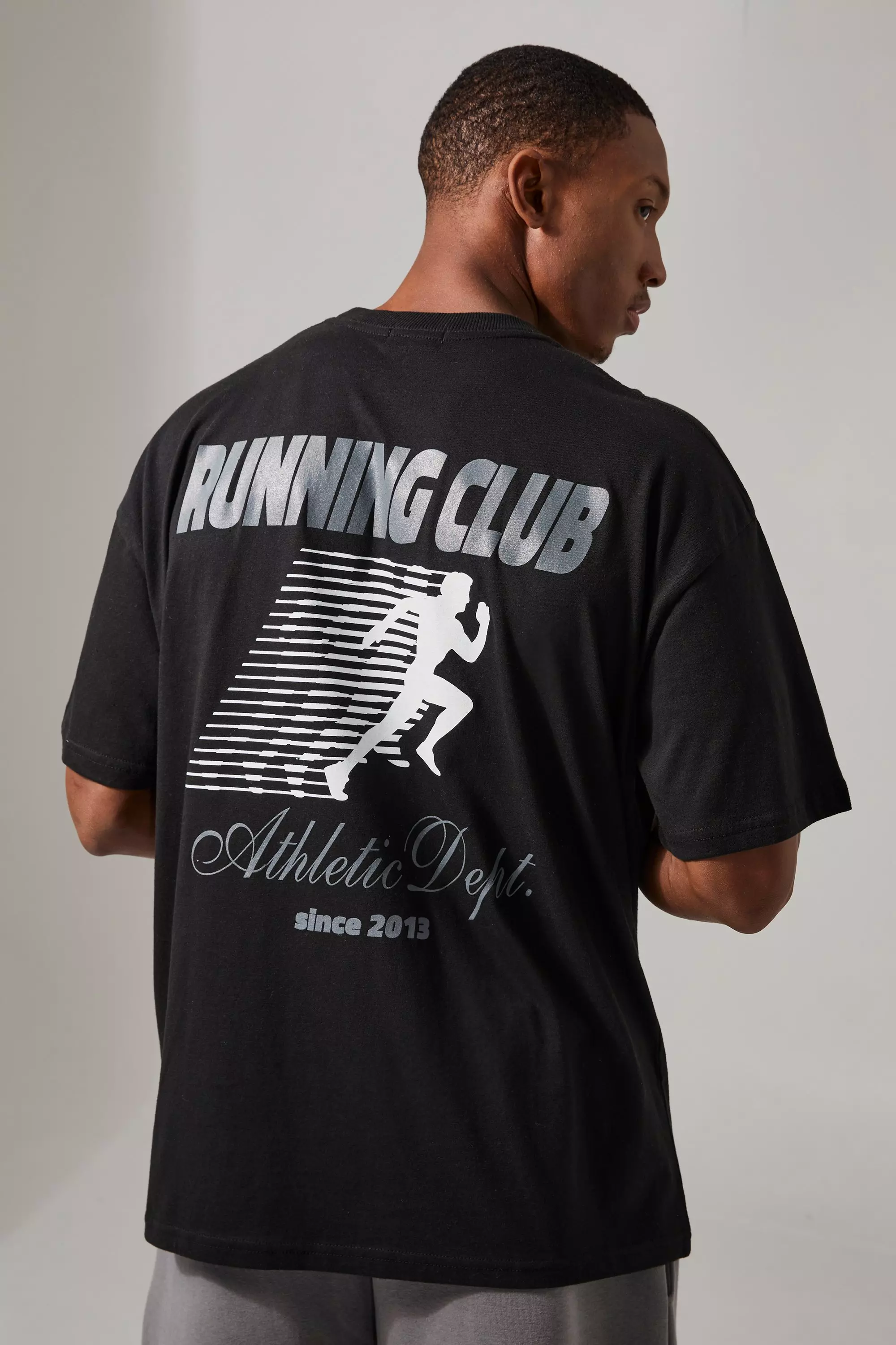 Man Active Running Club Oversized T-shirt Black