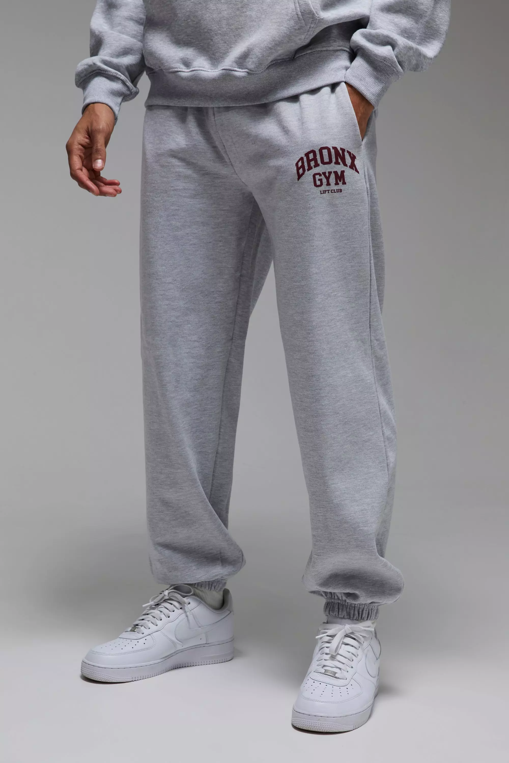 Grey marl Man Active Bronx Gym Lift Club Oversized Jogger alternative image