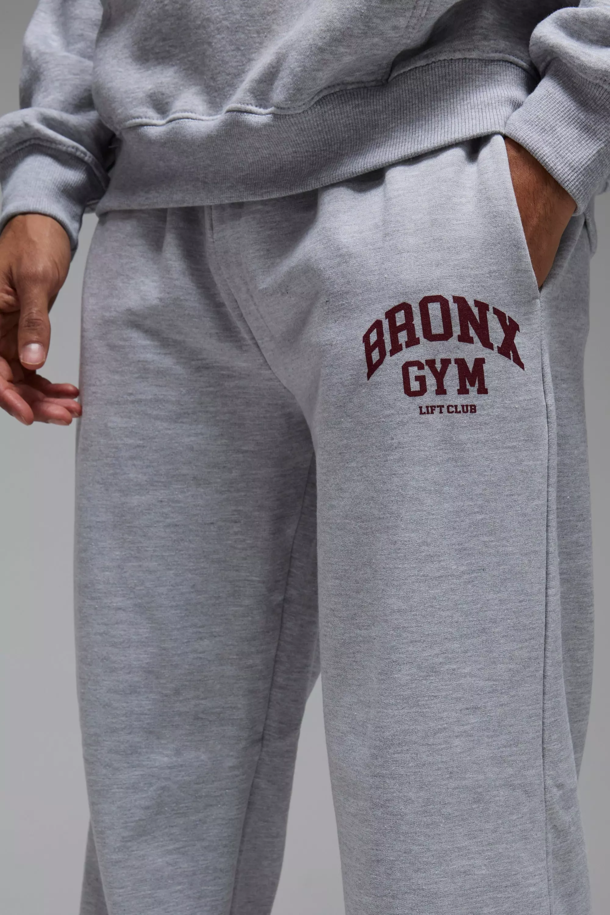 Grey marl Man Active Bronx Gym Lift Club Oversized Jogger alternative image