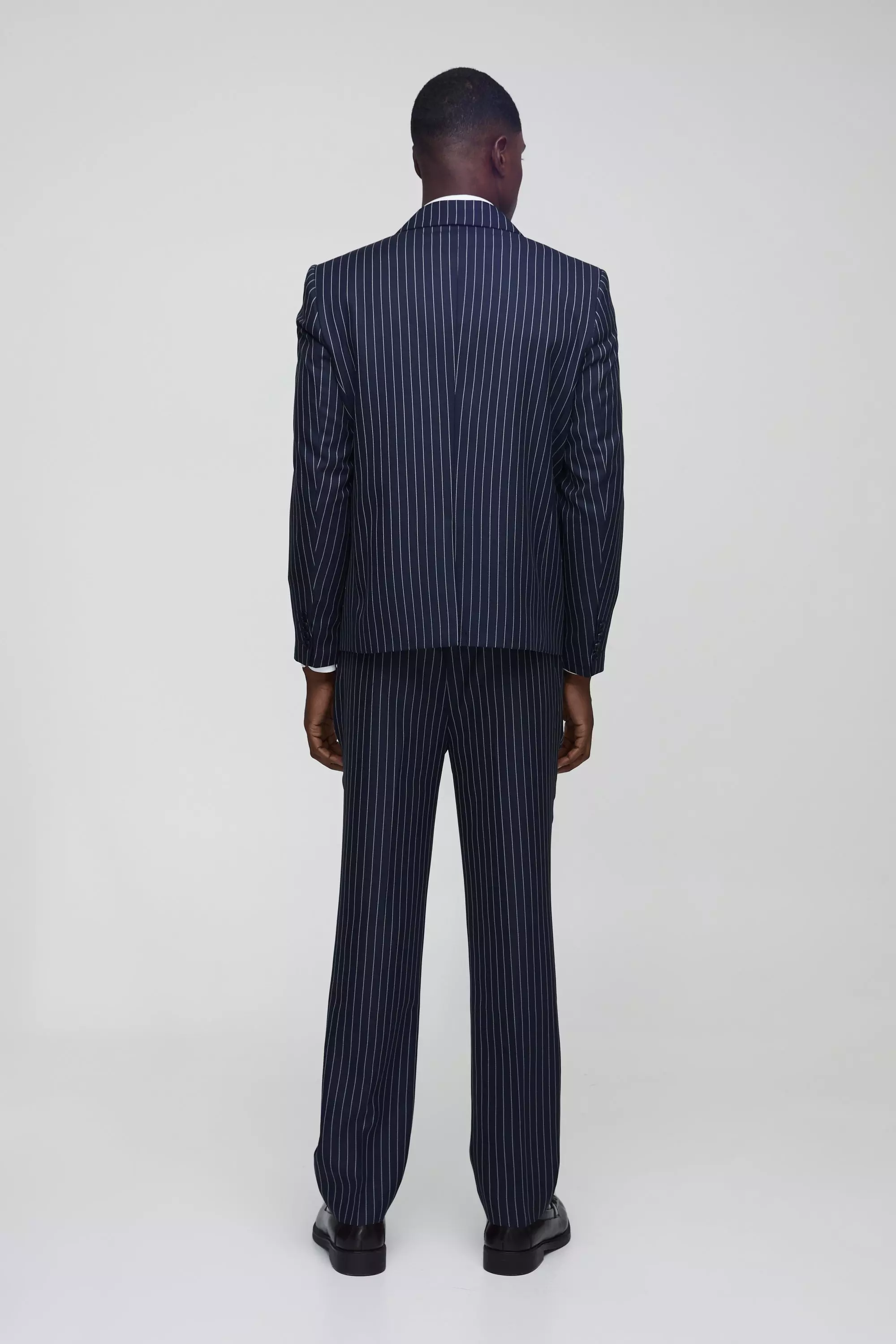 Blazer croisé à rayures fines, Navy autre image