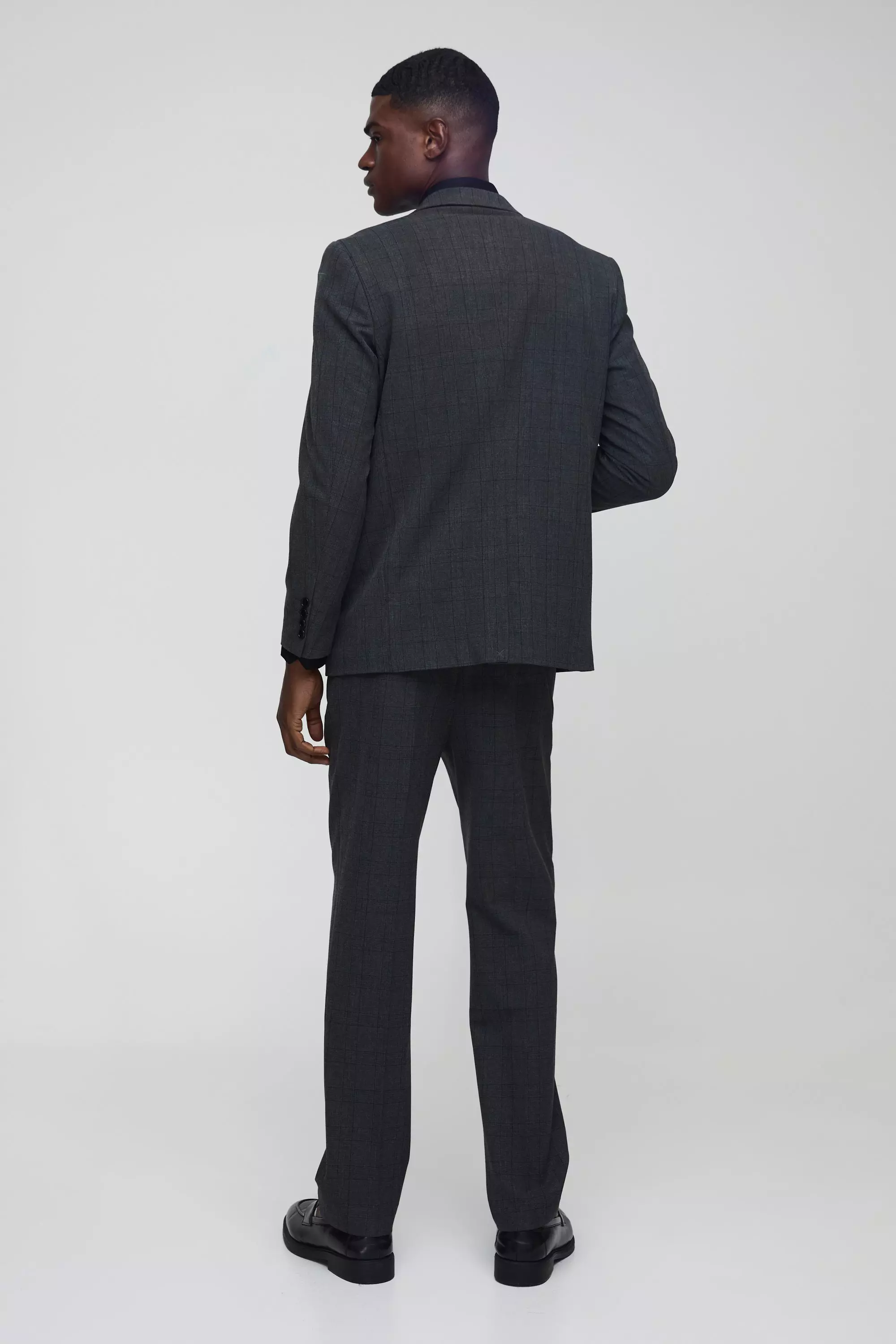 Einreihiger karierter Anzug-Blazer, Charcoal alternatives Bild