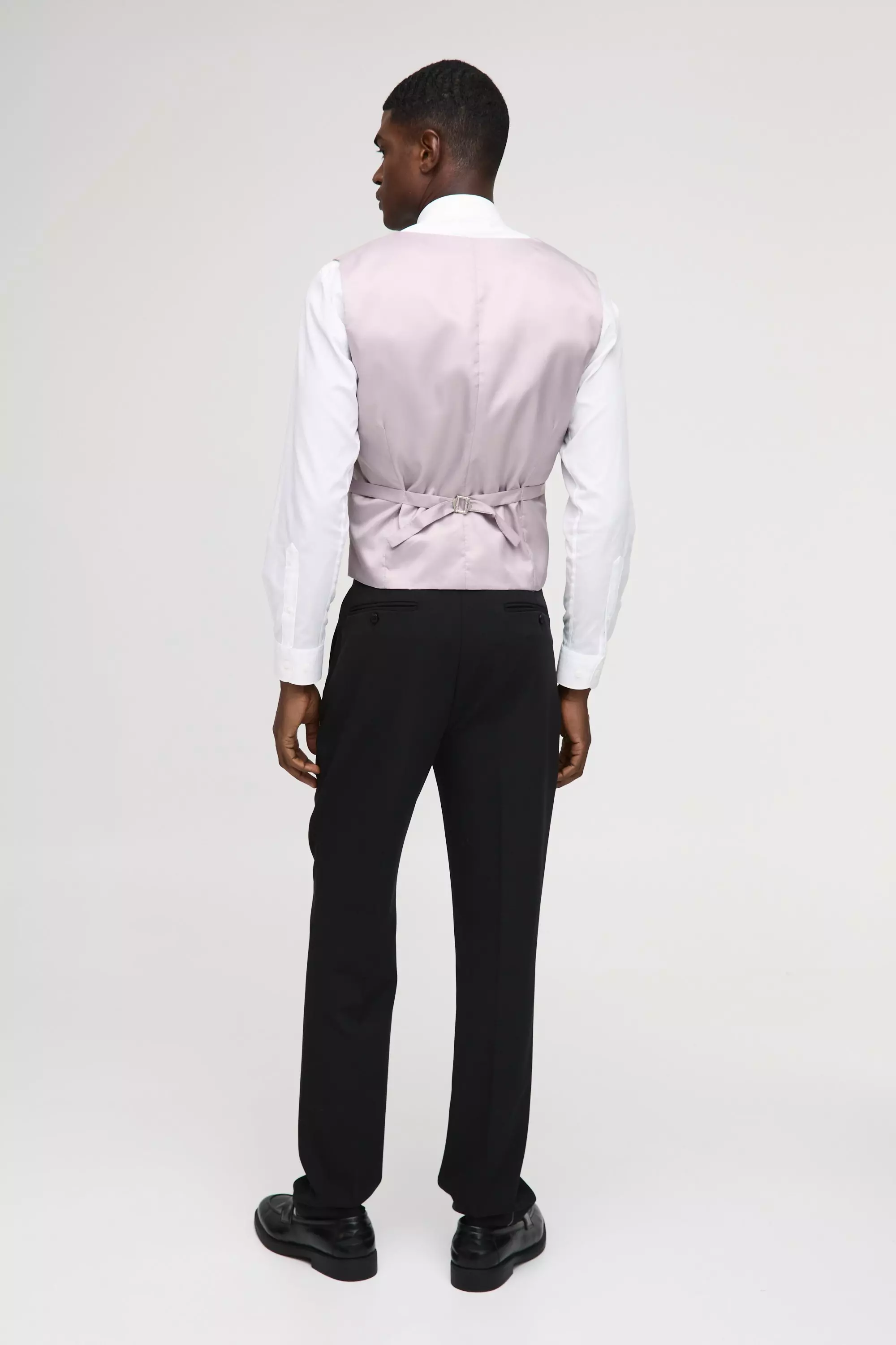 Mauve Slim Fit Textured Twill Waistcoat alternative image