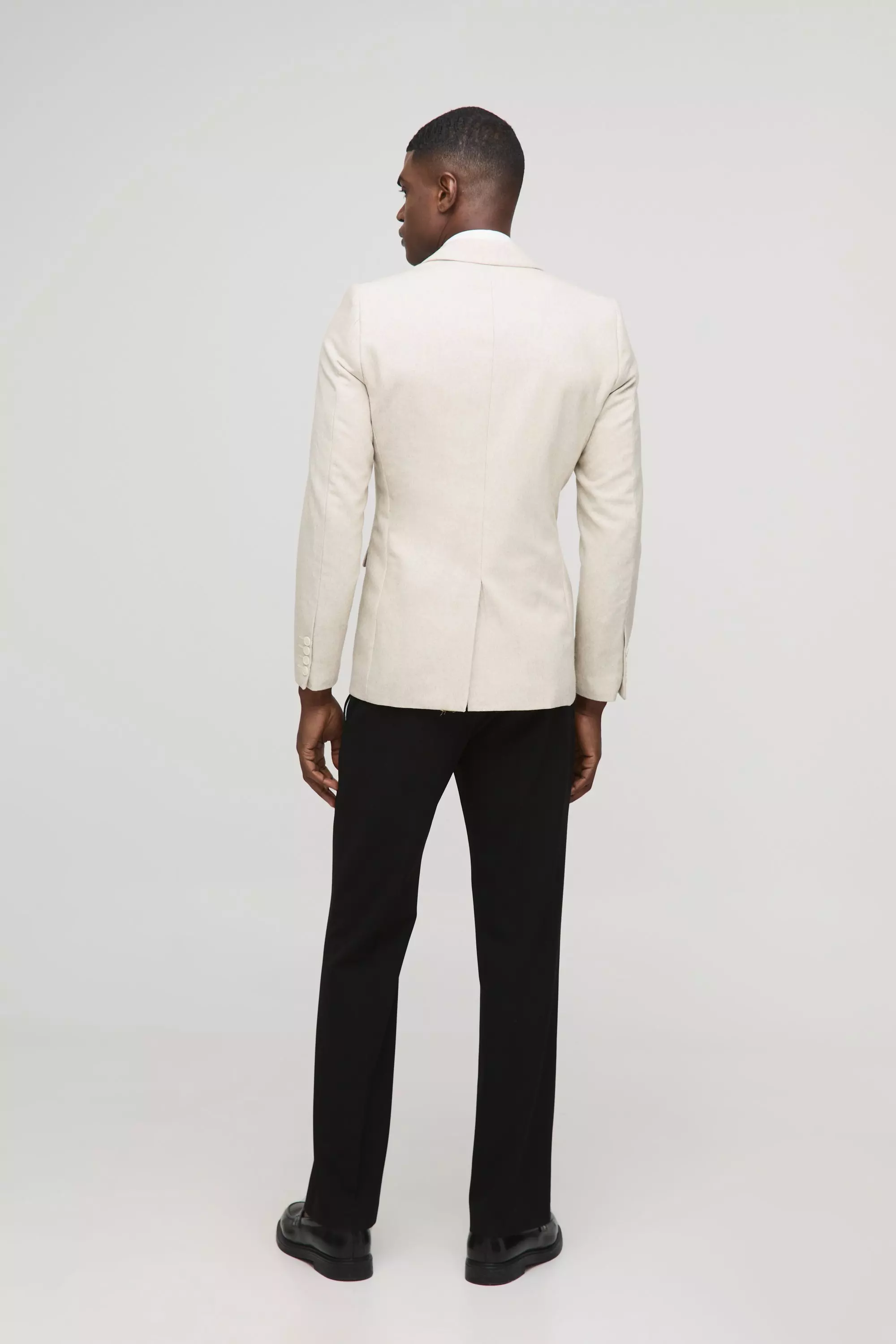 Blazer croisé cintré texturé, Stone autre image