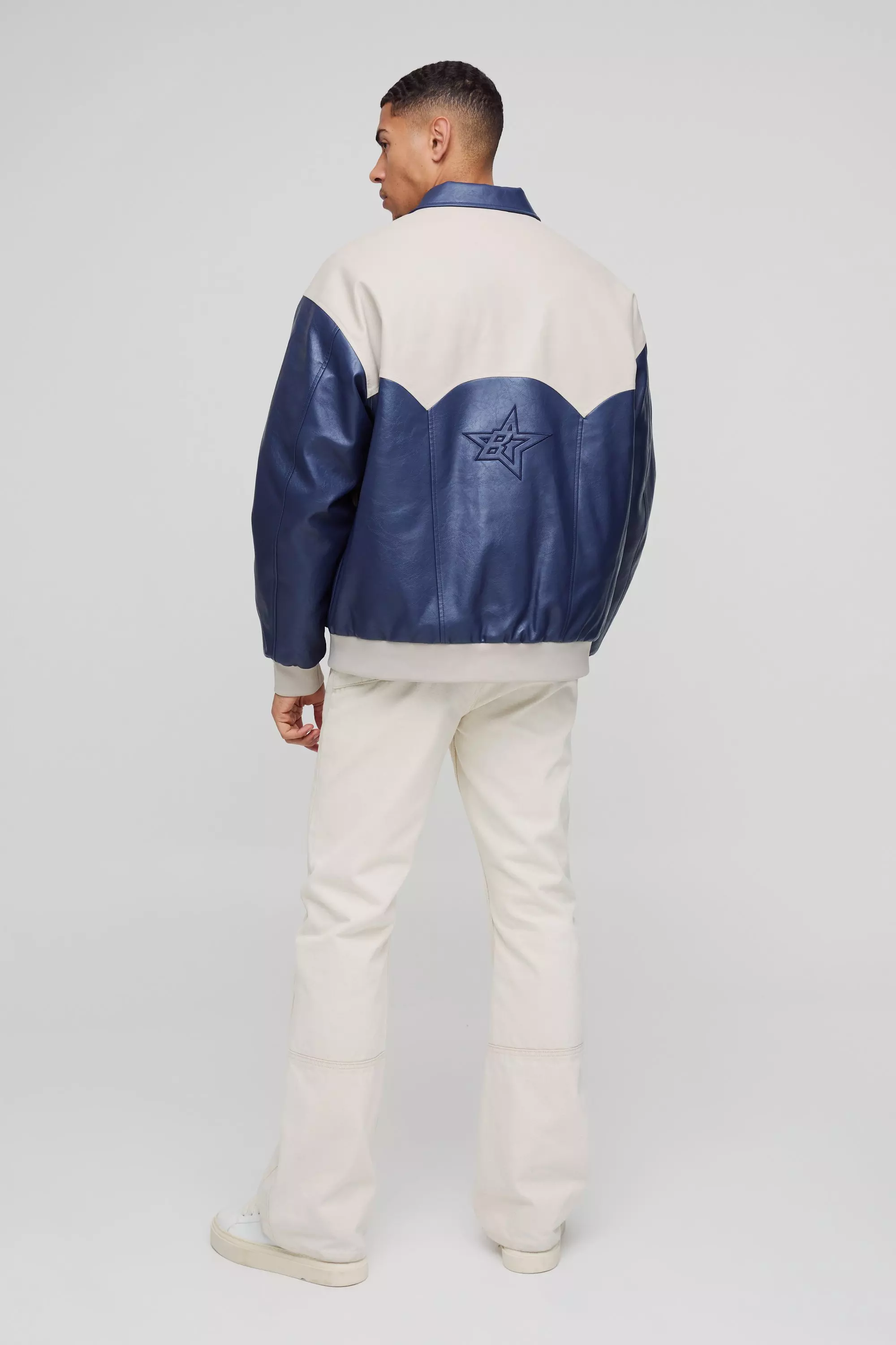Bomber oversize à empiècements, Blue autre image
