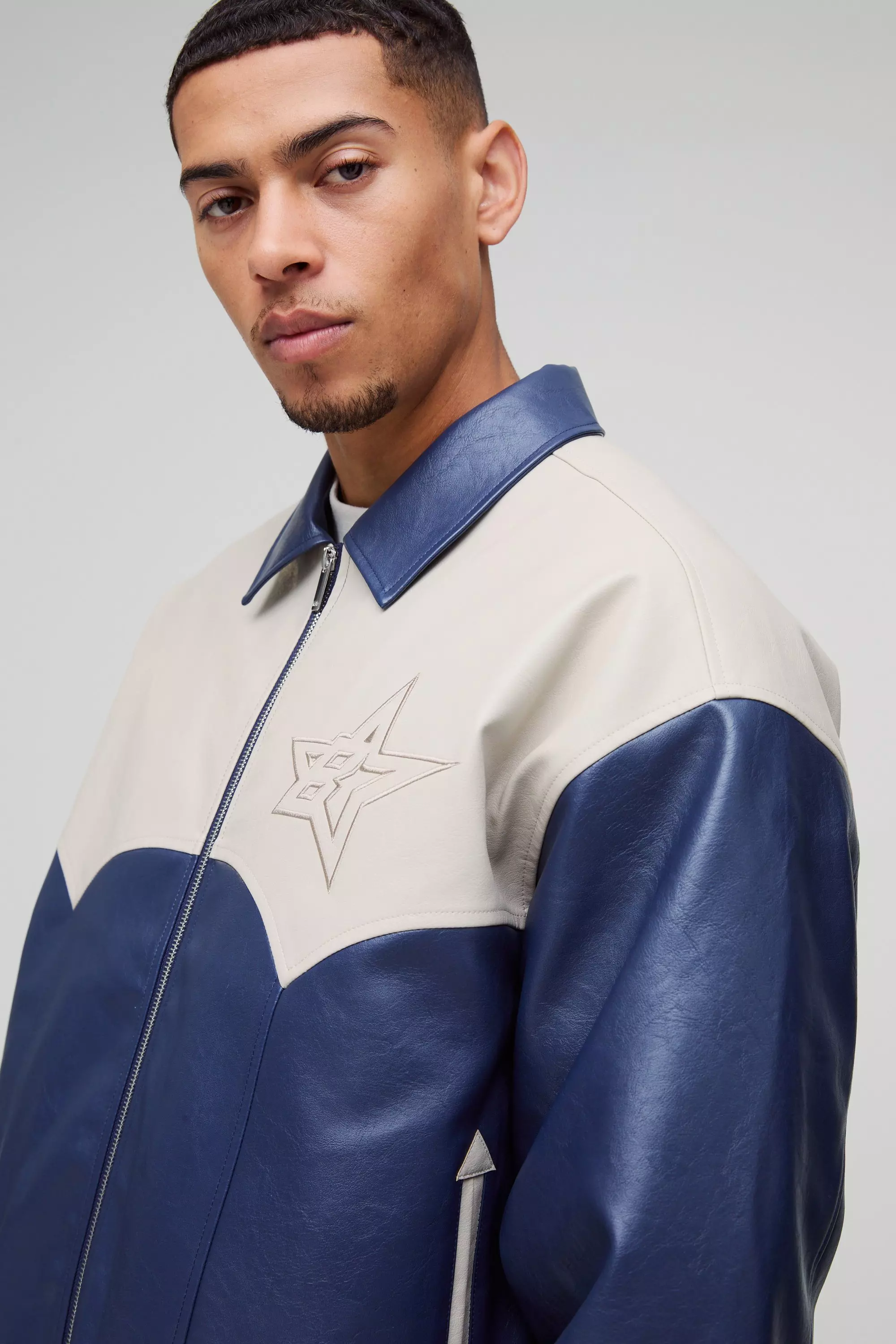 Bomber oversize à empiècements, Blue autre image