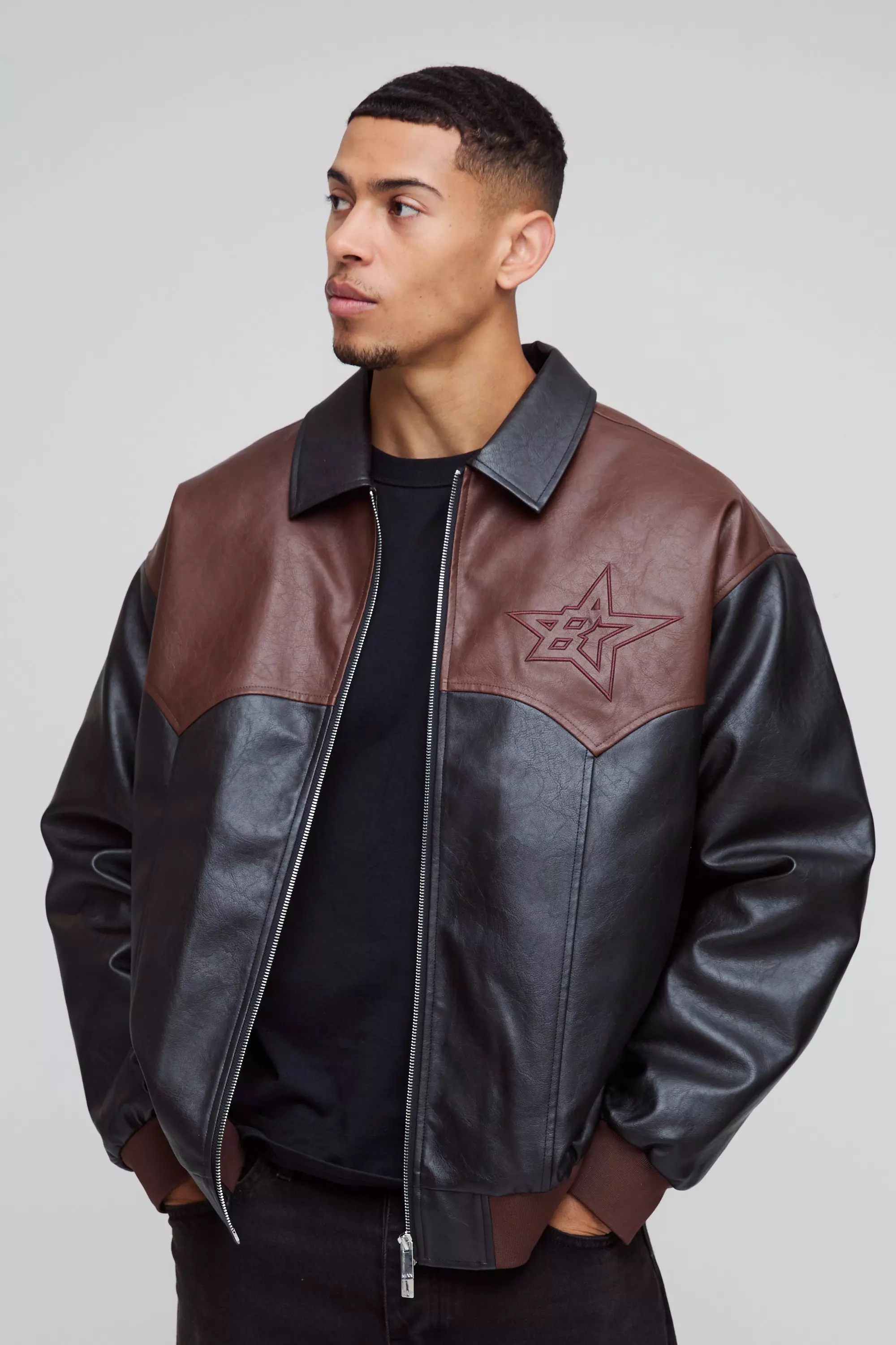 Bomber oversize à empiècements, Black autre image