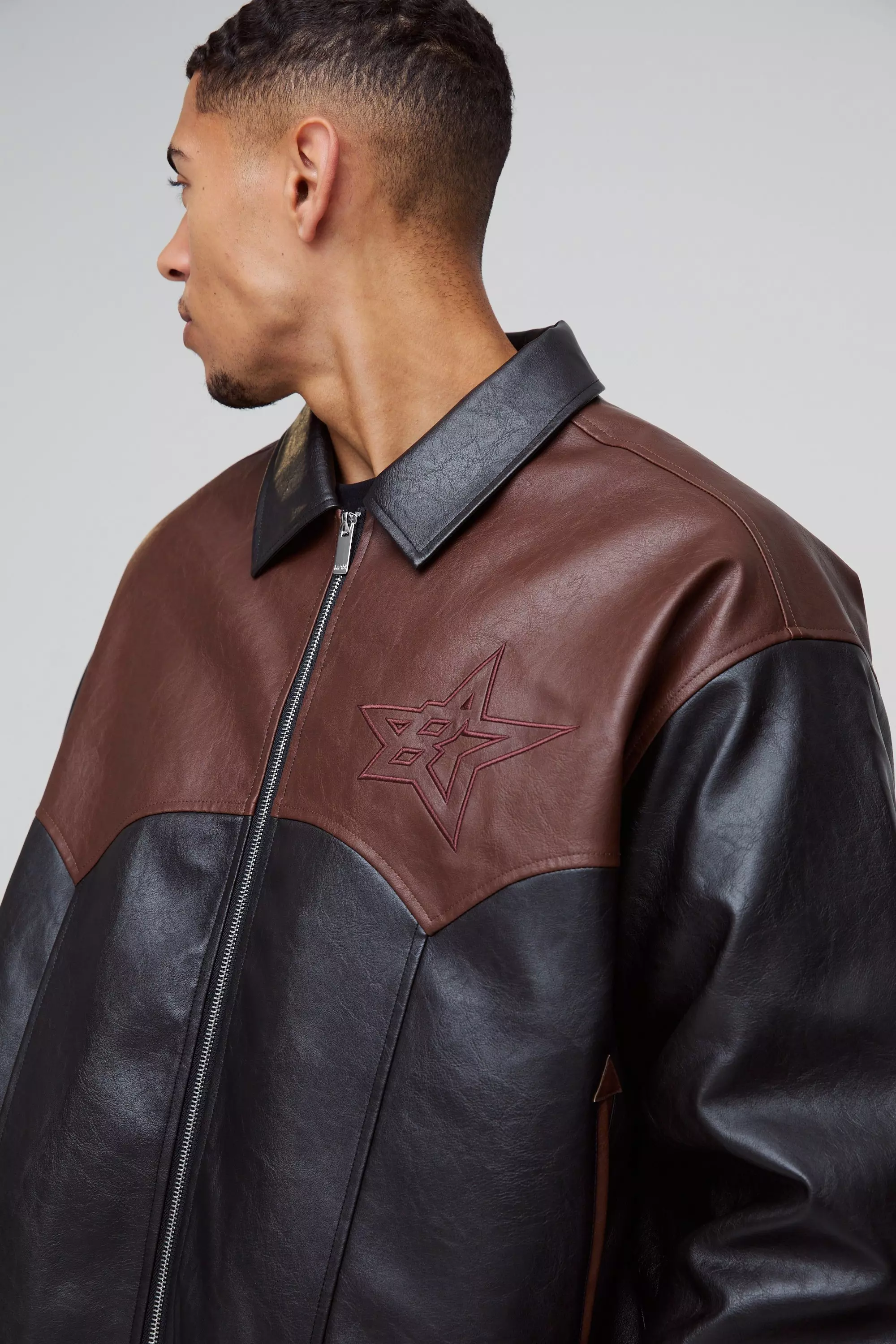 Bomber oversize à empiècements, Black autre image
