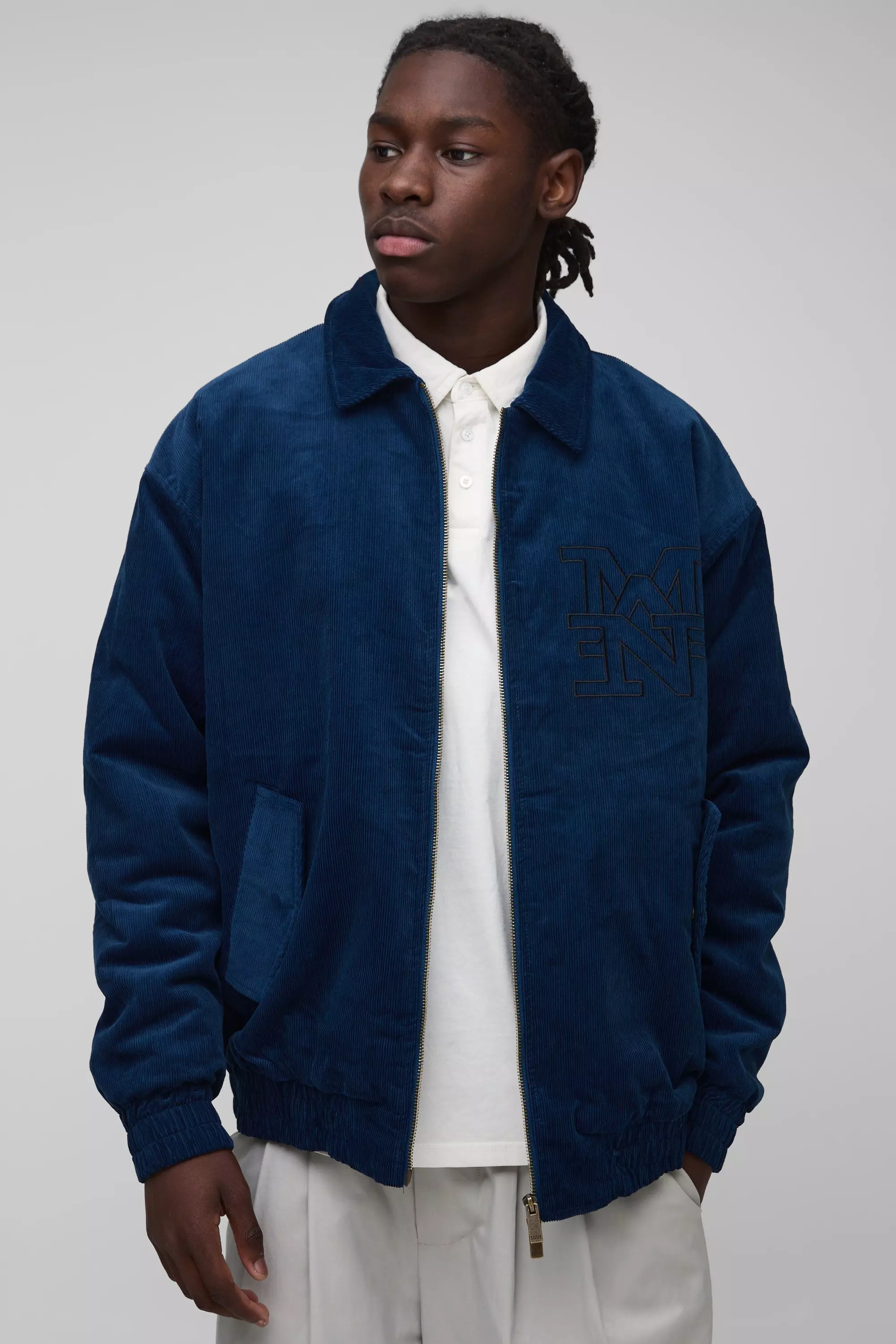 Oversize Man Jacke mit Print, Blue alternatives Bild