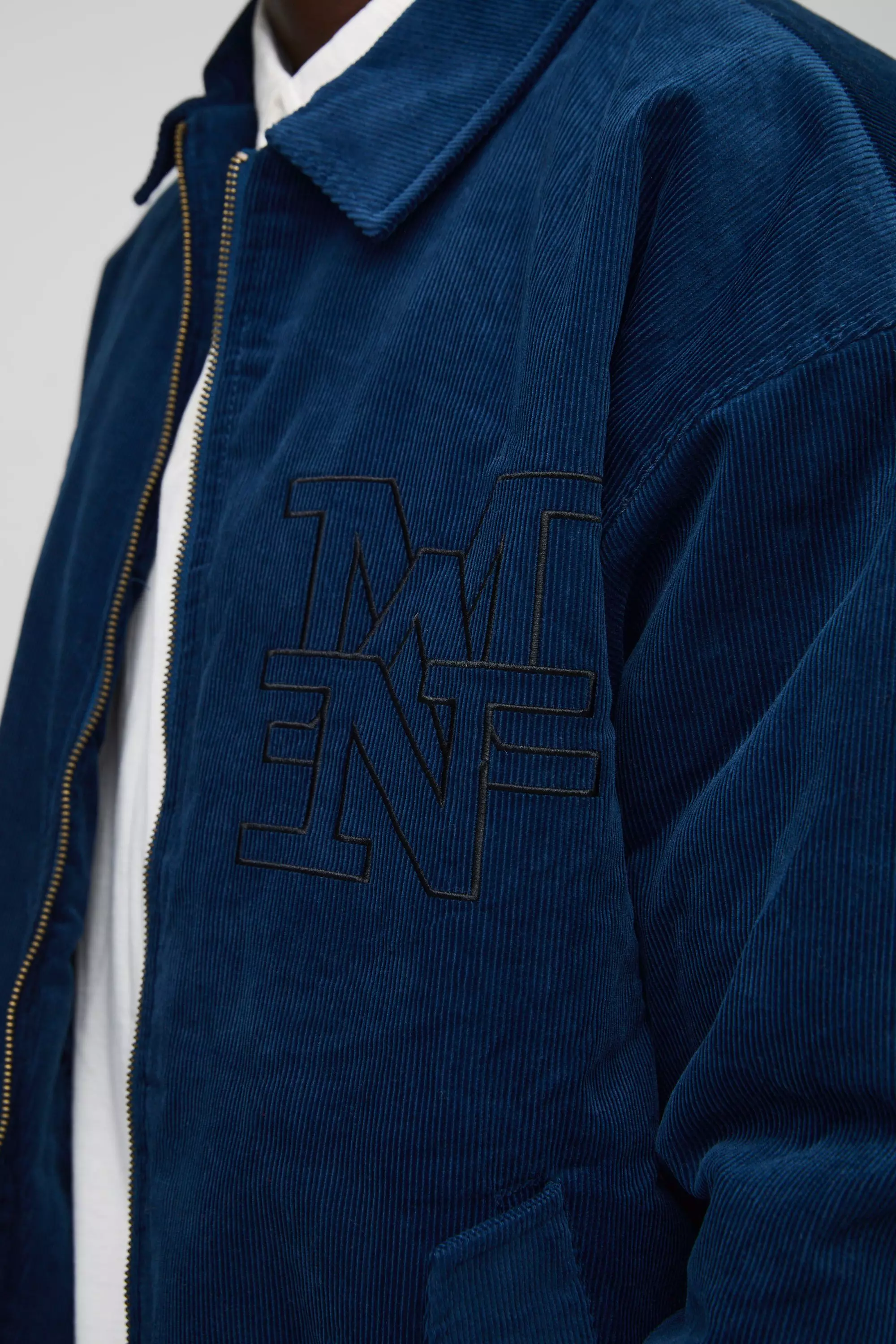 Oversize Man Jacke mit Print, Blue alternatives Bild