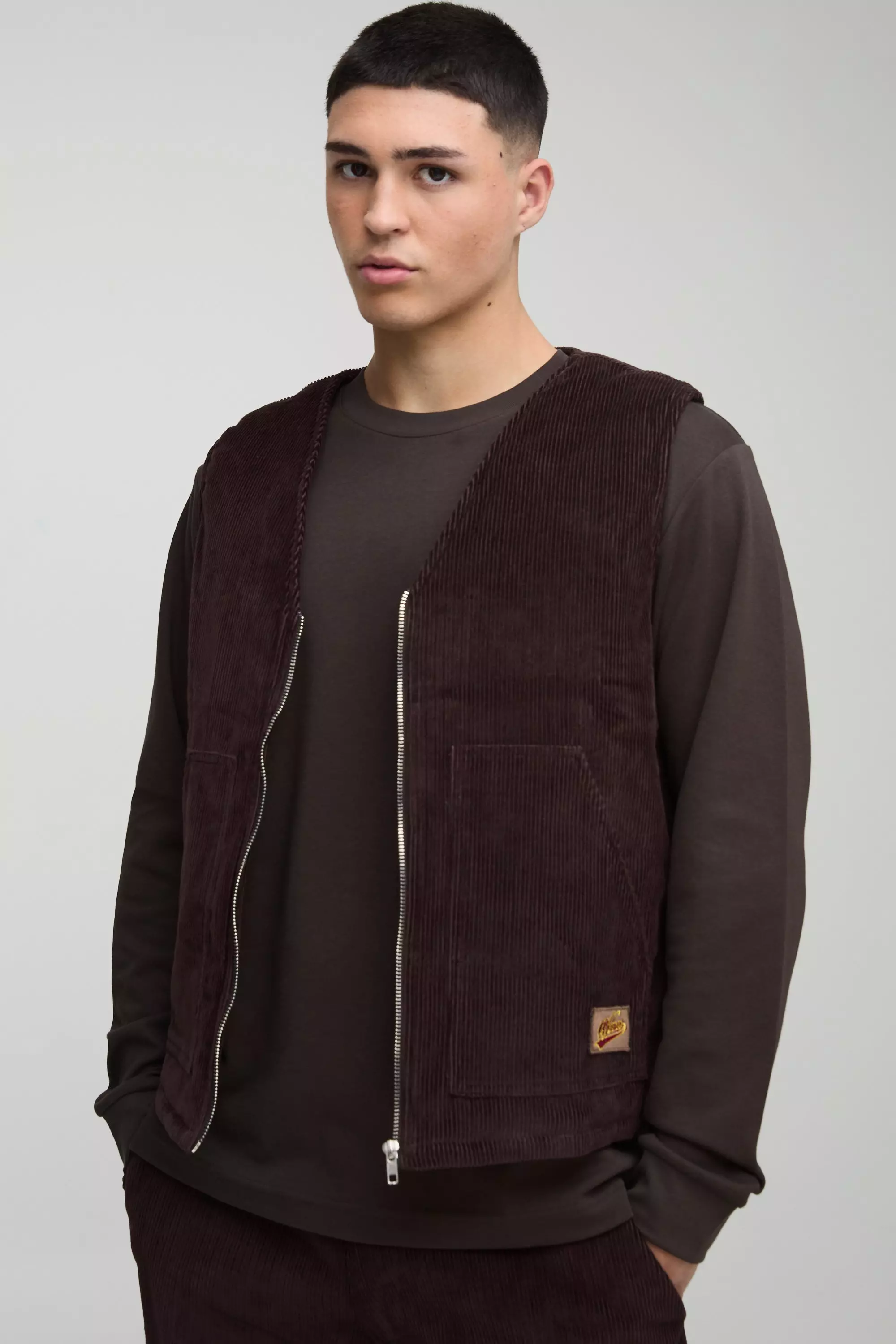 Chocolate Oversized Boxy Corduroy Hemd alternatieve afbeelding