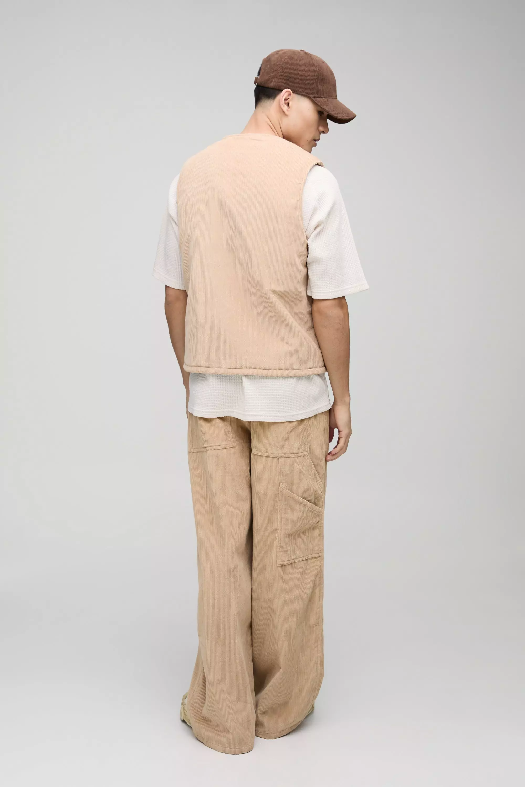Oversized Boxy Corduroy Vest | boohooMAN USA