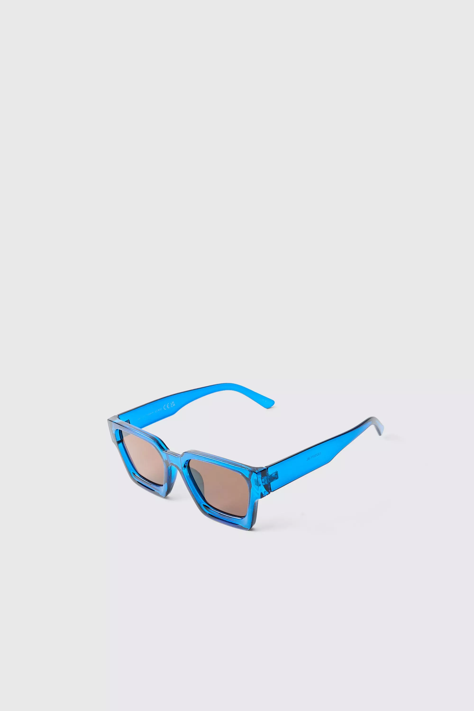 Blue Plastic Square Sunglasses Blue