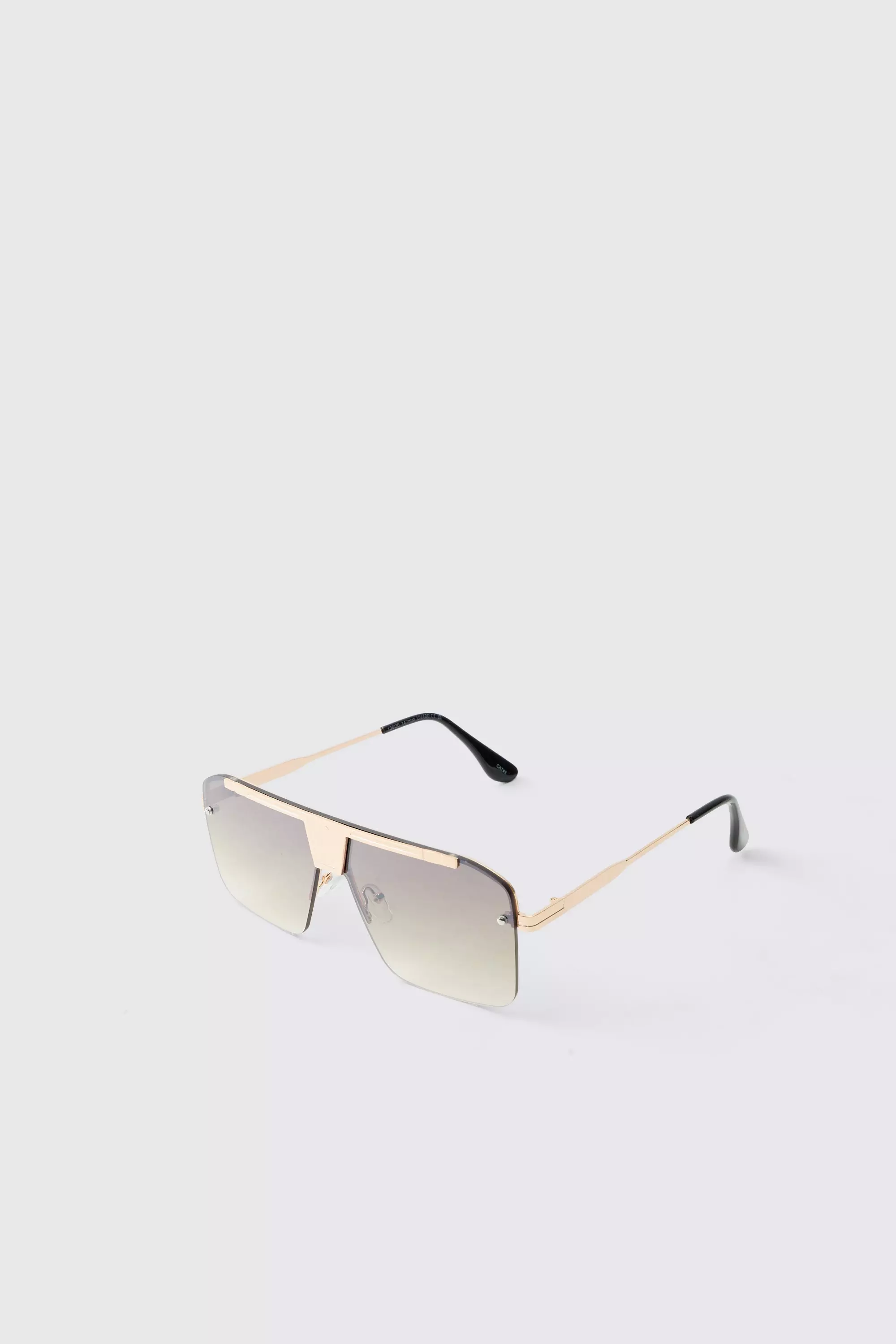 Visor-Sonnenbrille mit Metall-Detail, Gold alternatives Bild